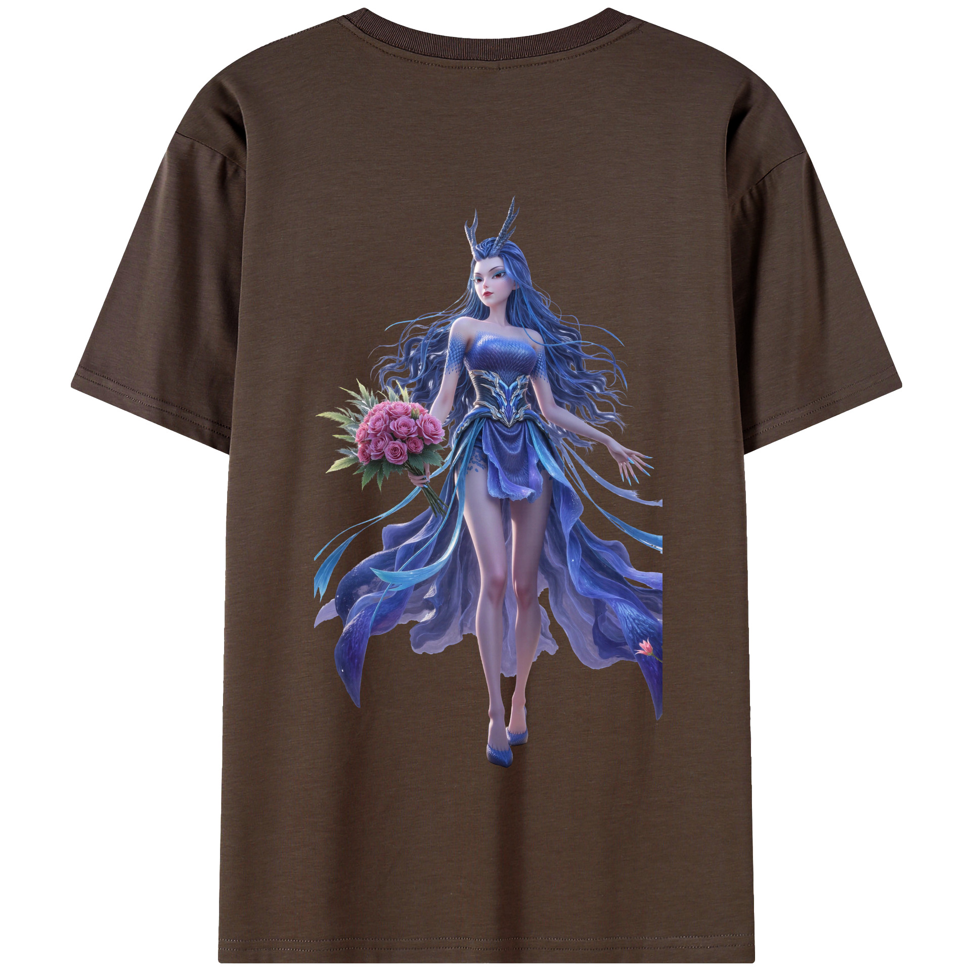 （画像用） Ne Zha 2 ナタ 魔童の大暴れ 綿100％半袖Tシャツ（背面プリント）