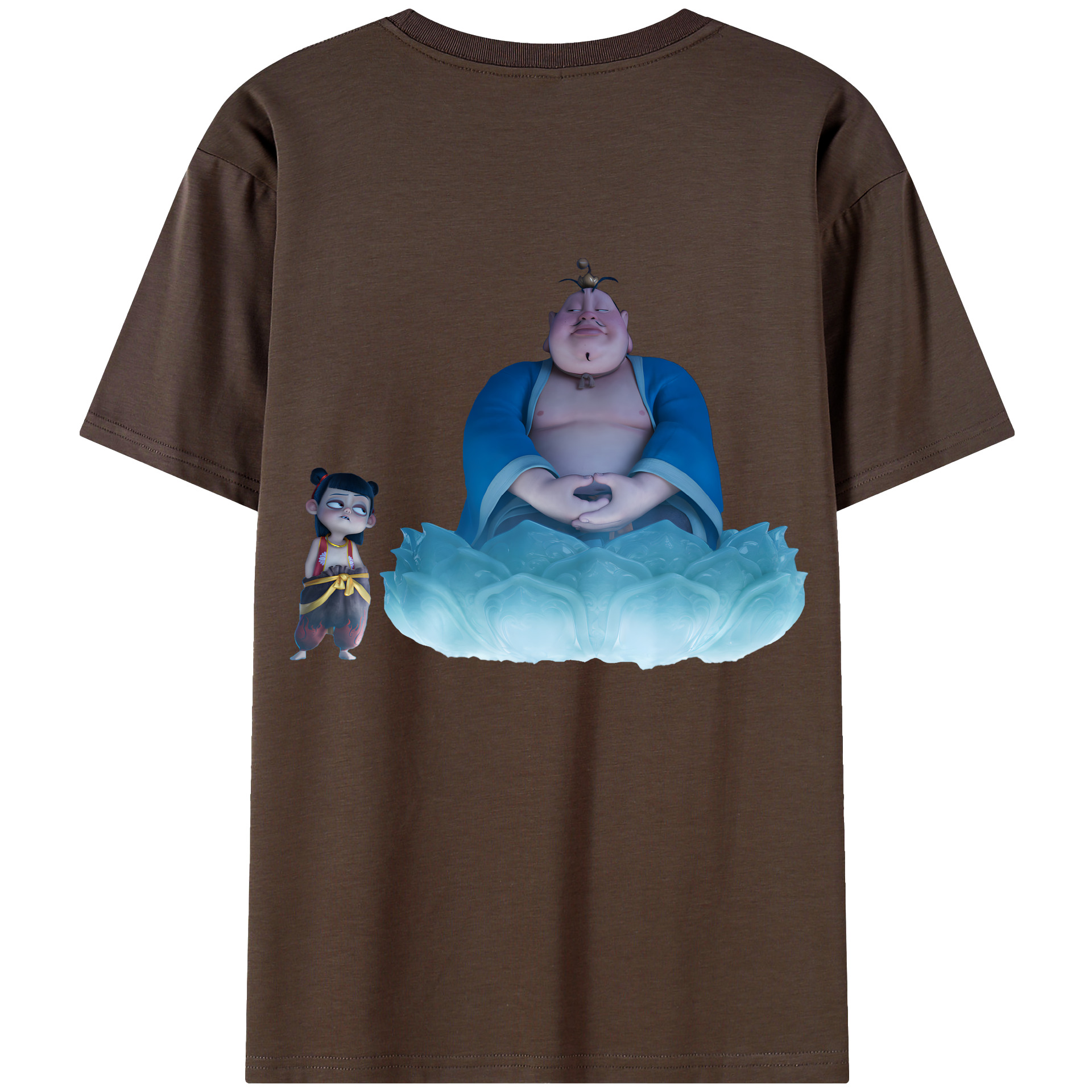 （画像用） Ne Zha 2 ナタ 魔童の大暴れ 綿100％半袖Tシャツ（背面プリント）
