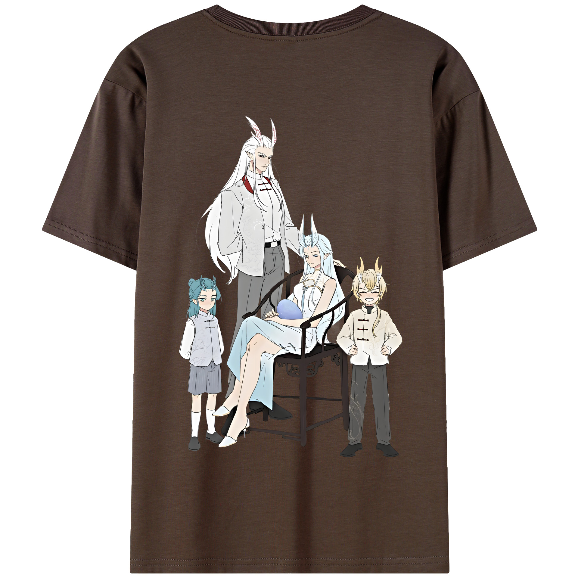 （画像用） Ne Zha 2 ナタ 魔童の大暴れ 綿100％半袖Tシャツ（背面プリント）