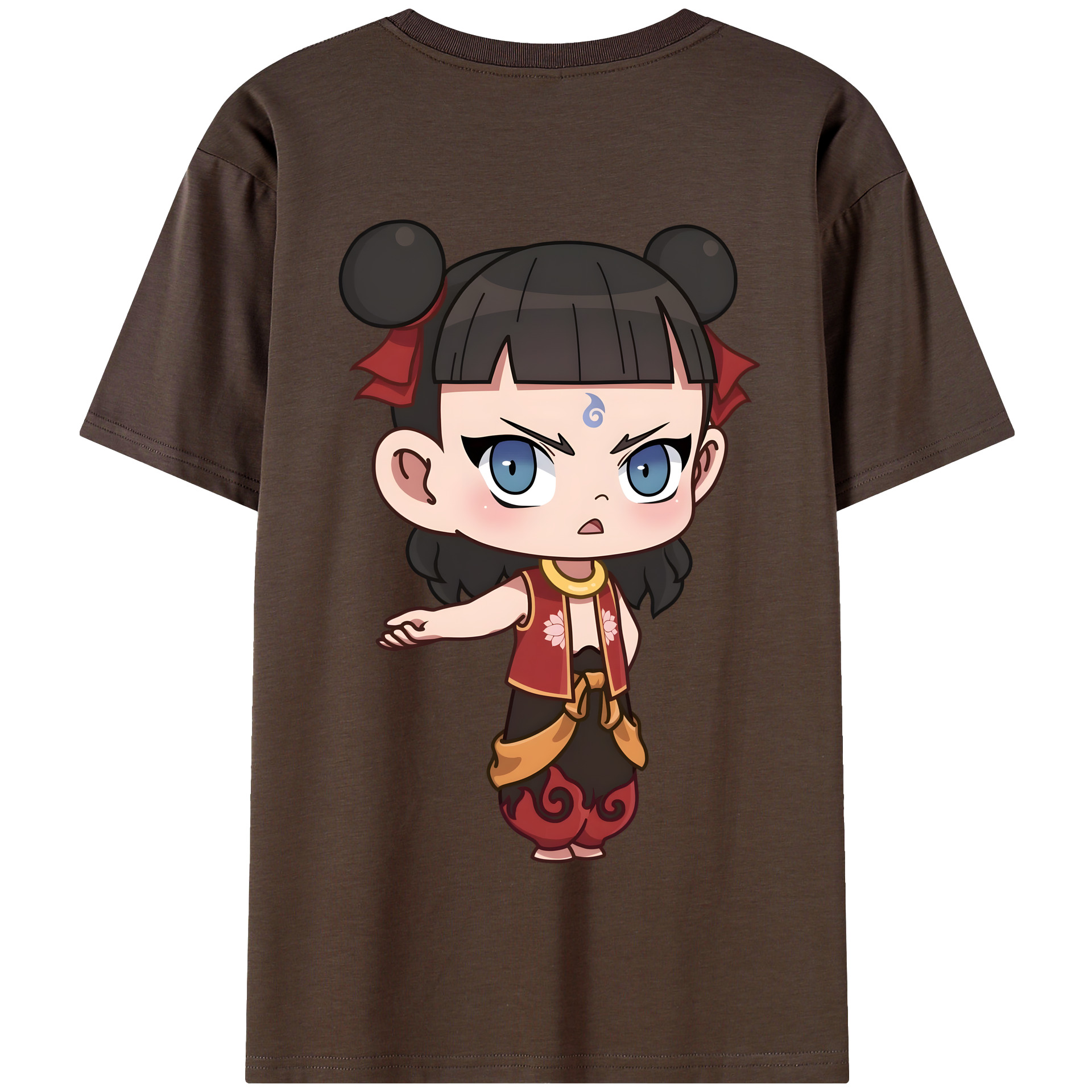 （画像用） Ne Zha 2 ナタ 魔童の大暴れ 綿100％半袖Tシャツ（背面プリント）