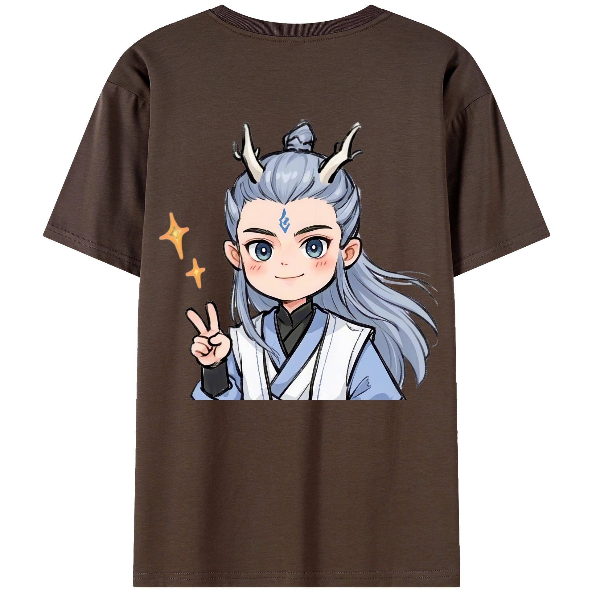 （画像用） Ne Zha 2 ナタ 魔童の大暴れ 綿100％半袖Tシャツ（背面プリント）