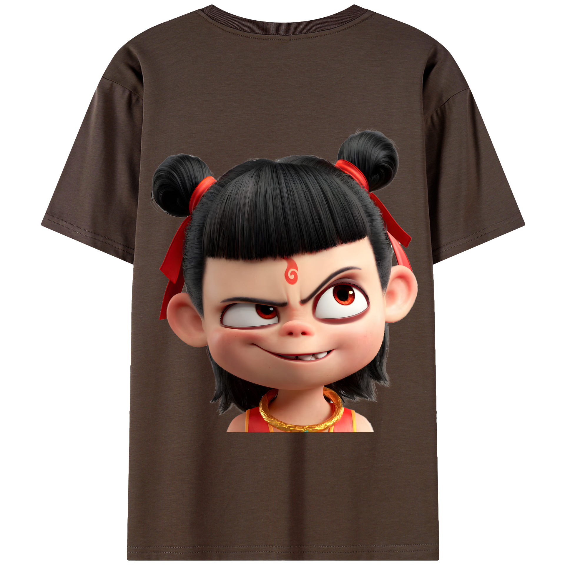 （画像用） Ne Zha 2 ナタ 魔童の大暴れ 綿100％半袖Tシャツ（背面プリント）