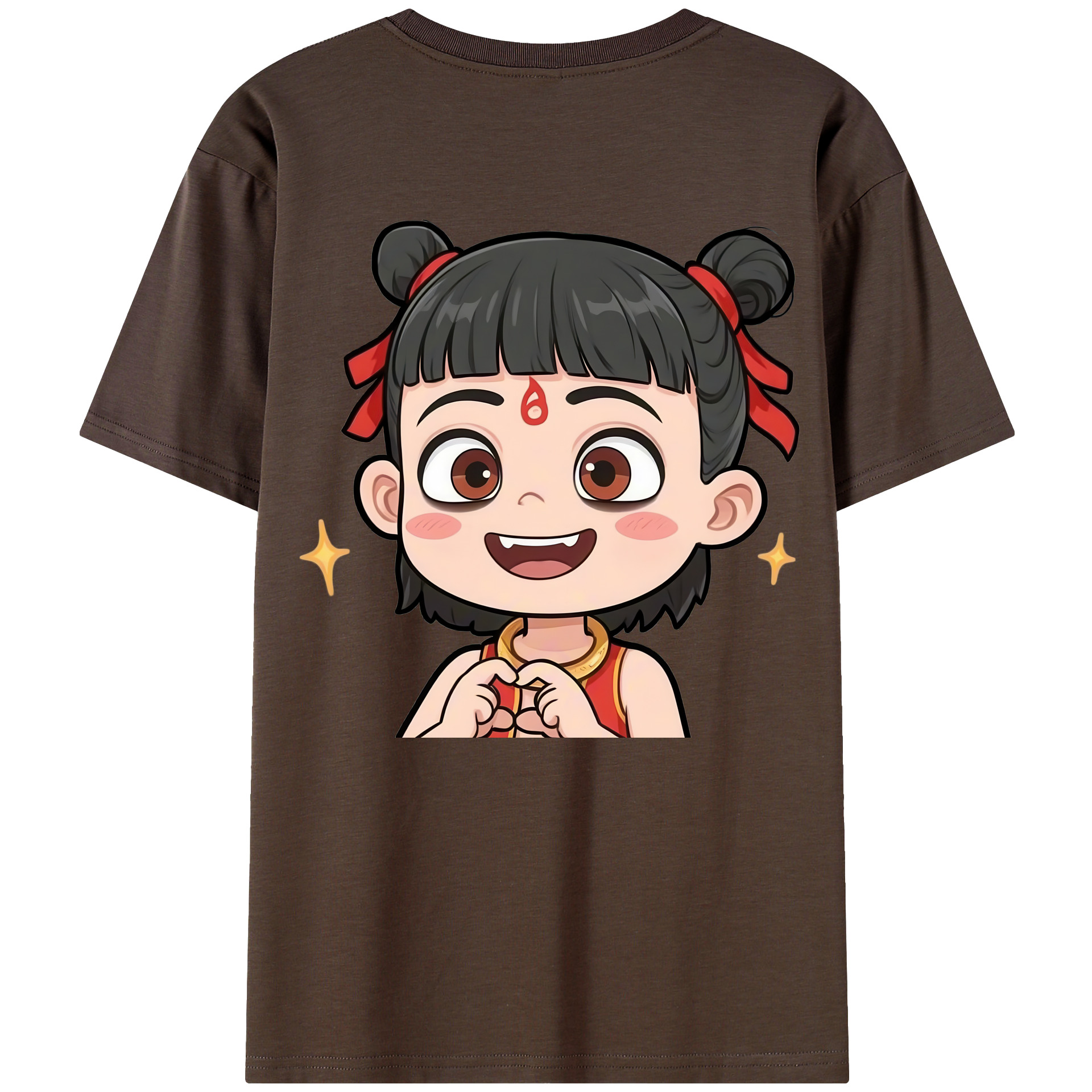 （画像用） Ne Zha 2 ナタ 魔童の大暴れ 綿100％半袖Tシャツ（背面プリント）