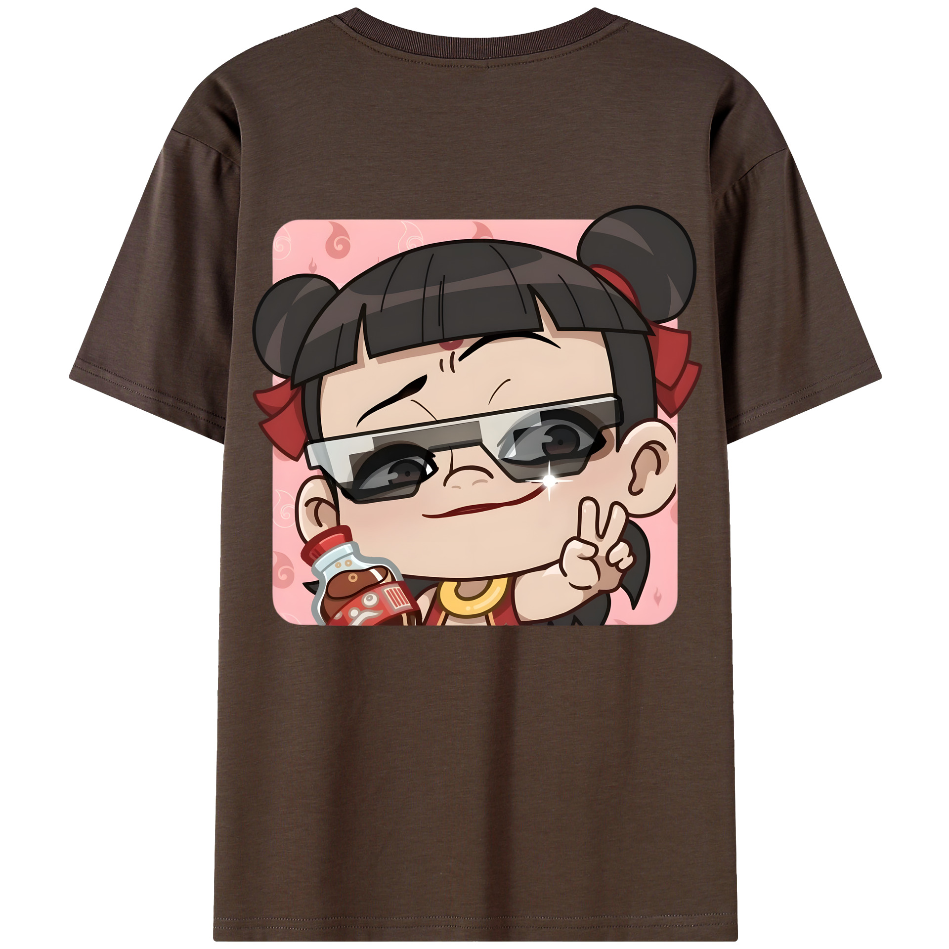 （画像用） Ne Zha 2 ナタ 魔童の大暴れ 綿100％半袖Tシャツ（背面プリント）