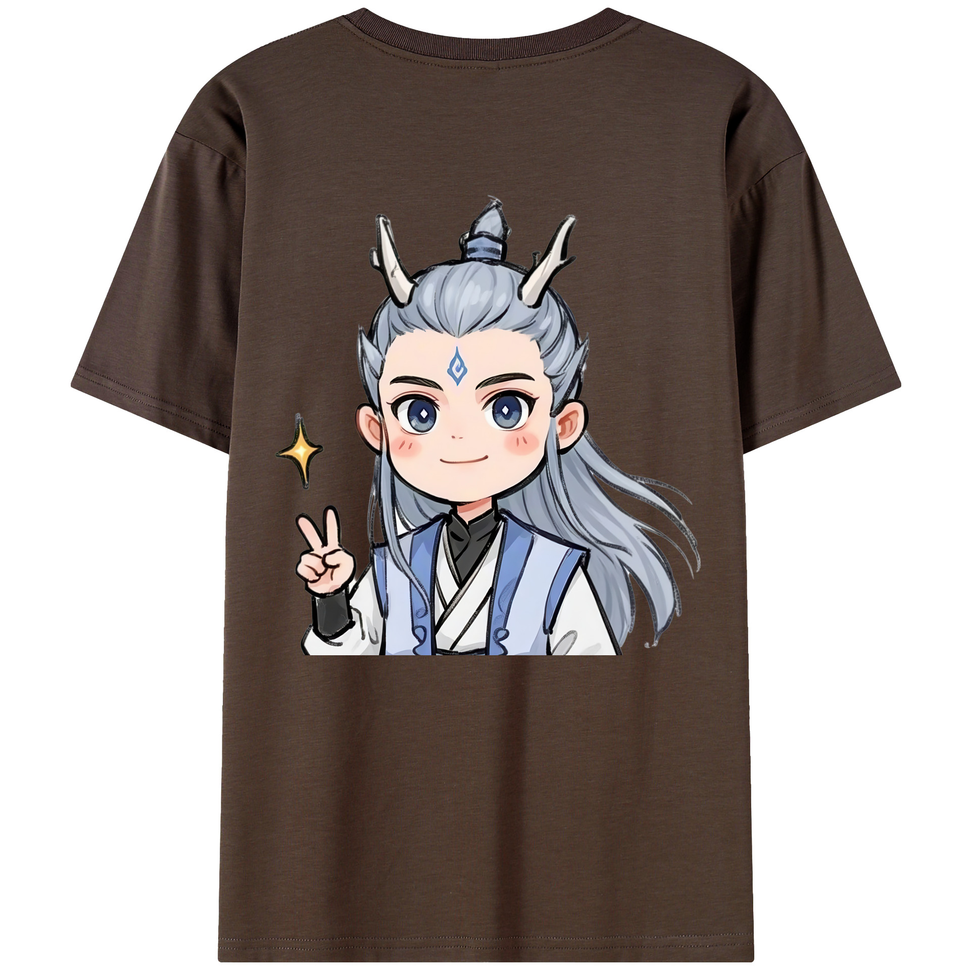 （画像用） Ne Zha 2 ナタ 魔童の大暴れ 綿100％半袖Tシャツ（背面プリント）