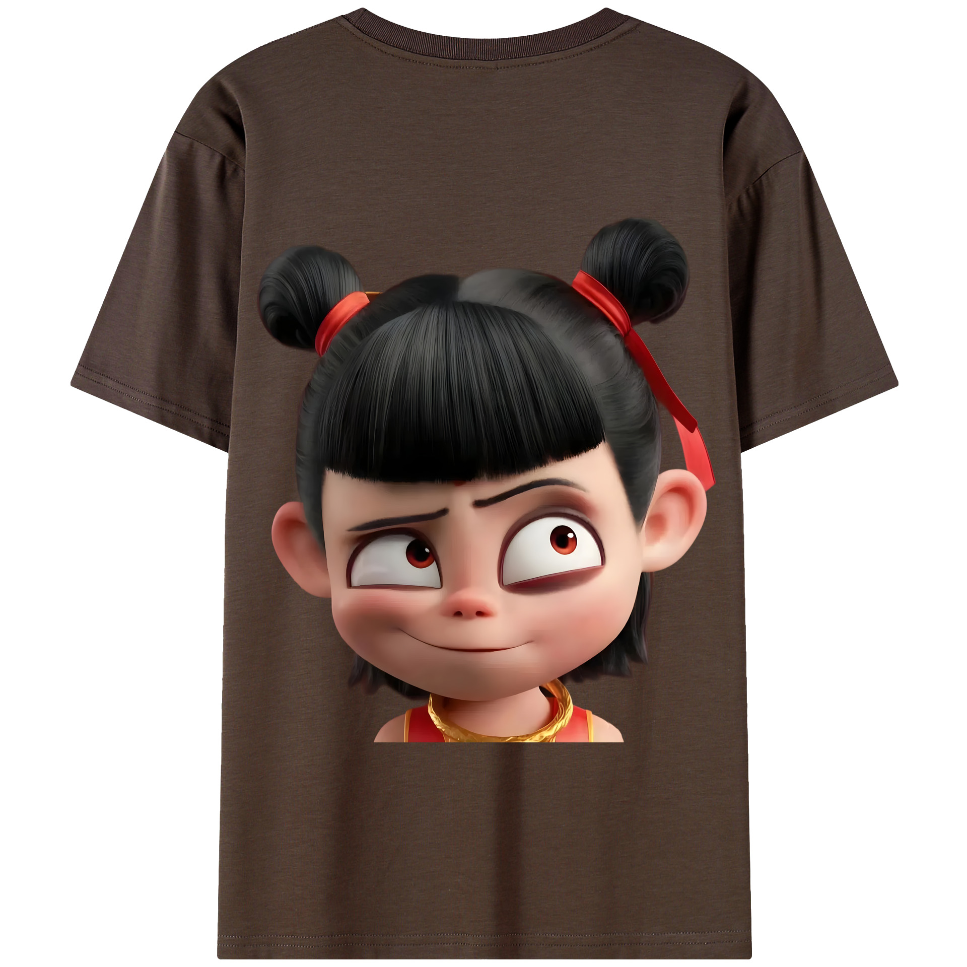 （画像用） Ne Zha 2 ナタ 魔童の大暴れ 綿100％半袖Tシャツ（背面プリント）