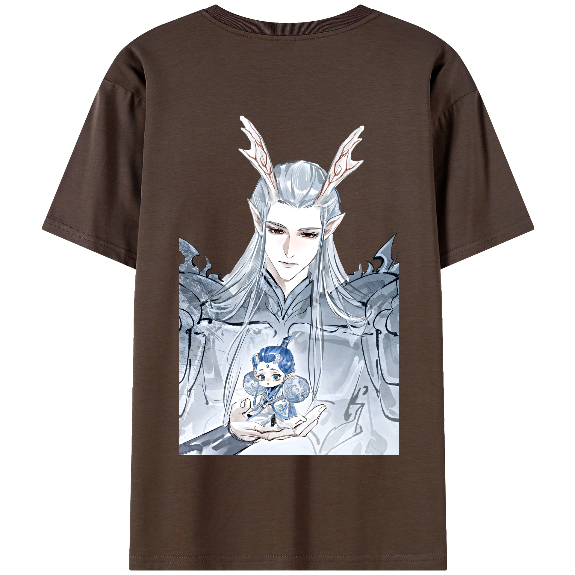 （画像用） Ne Zha 2 ナタ 魔童の大暴れ 綿100％半袖Tシャツ（背面プリント）