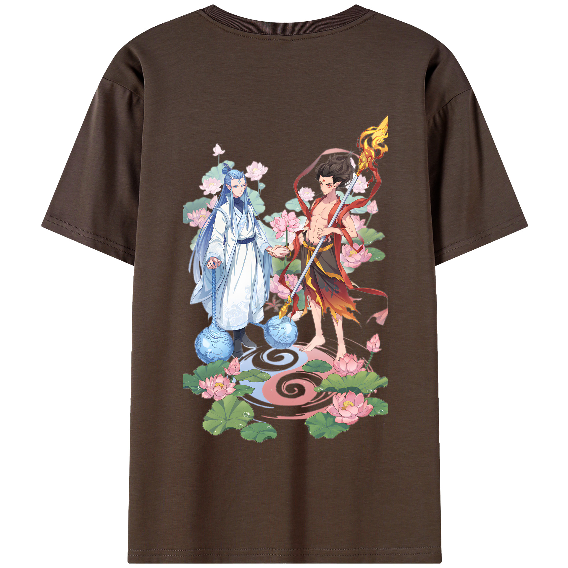 （画像用） Ne Zha 2 ナタ 魔童の大暴れ 綿100％半袖Tシャツ（背面プリント）