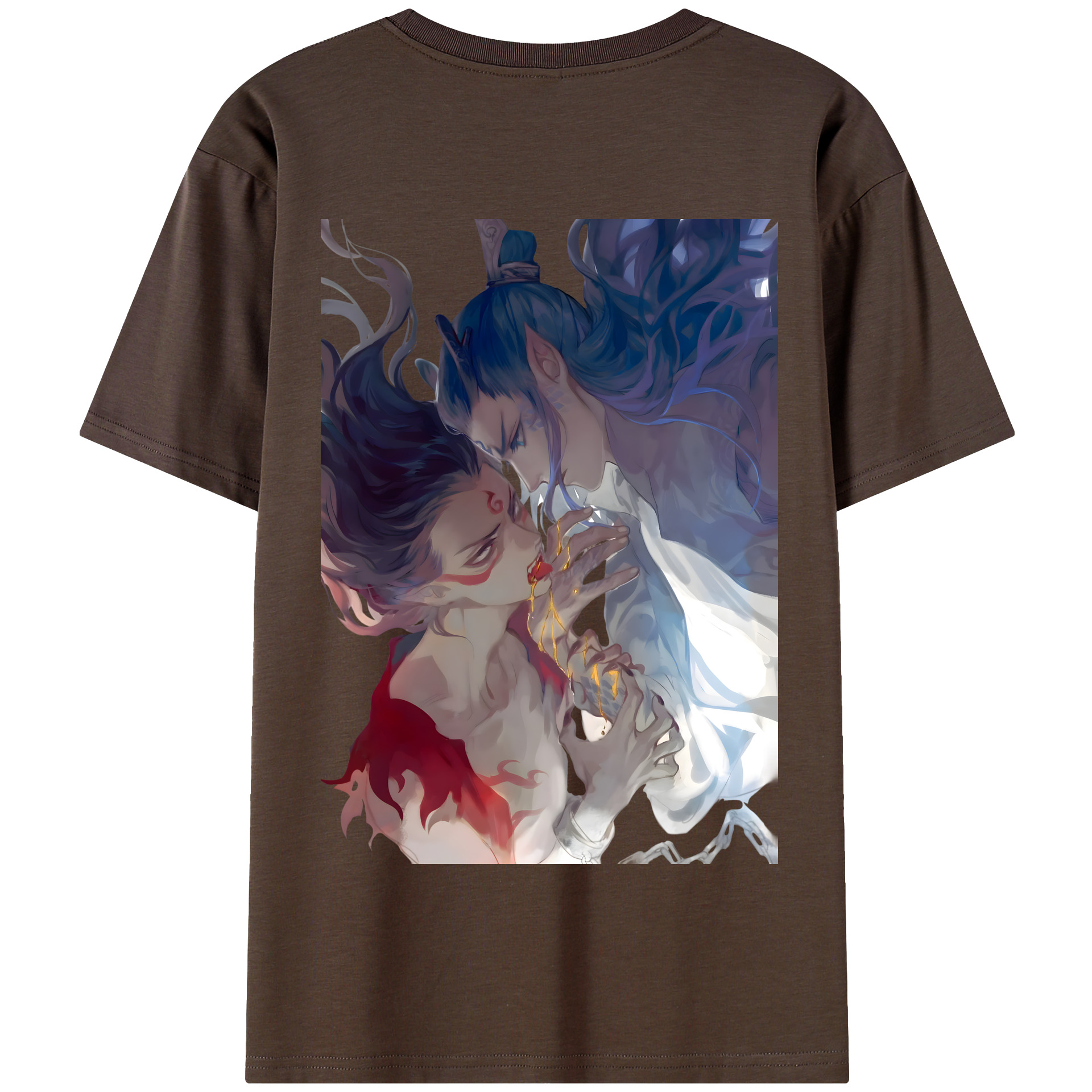 （画像用） Ne Zha 2 ナタ 魔童の大暴れ 綿100％半袖Tシャツ（背面プリント）