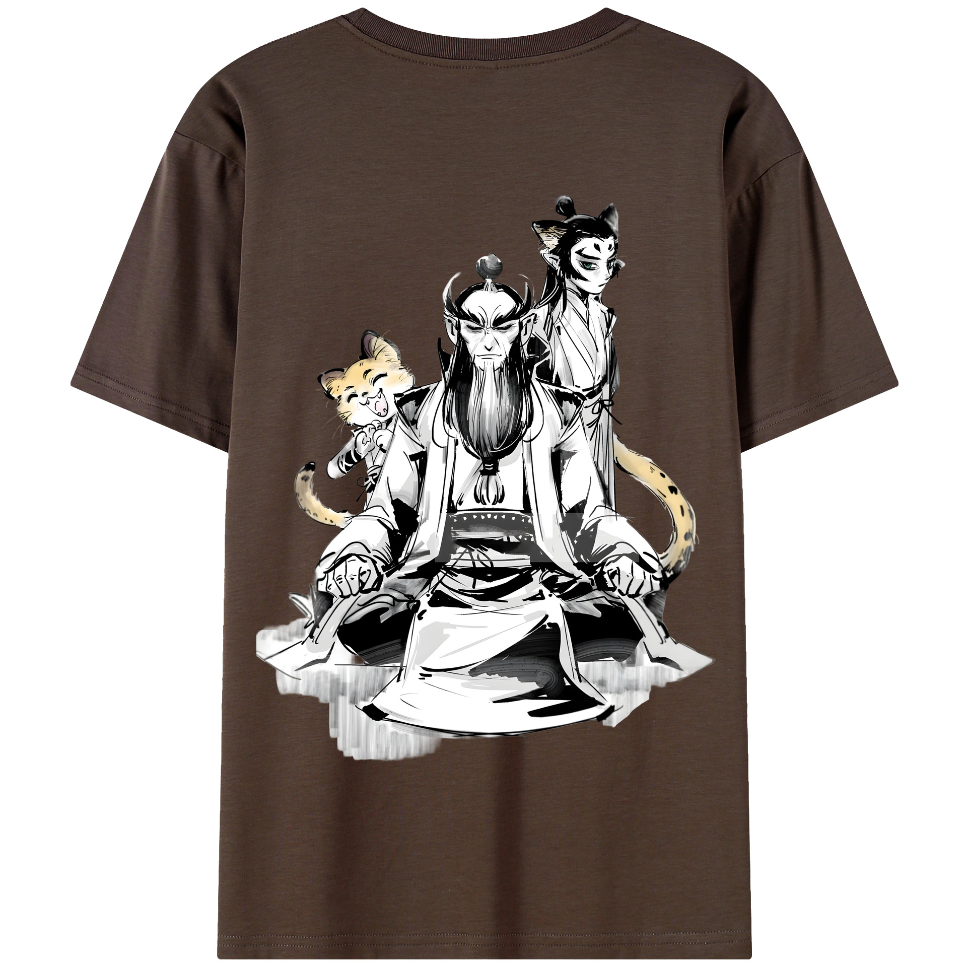 （画像用） Ne Zha 2 ナタ 魔童の大暴れ 綿100％半袖Tシャツ（背面プリント）