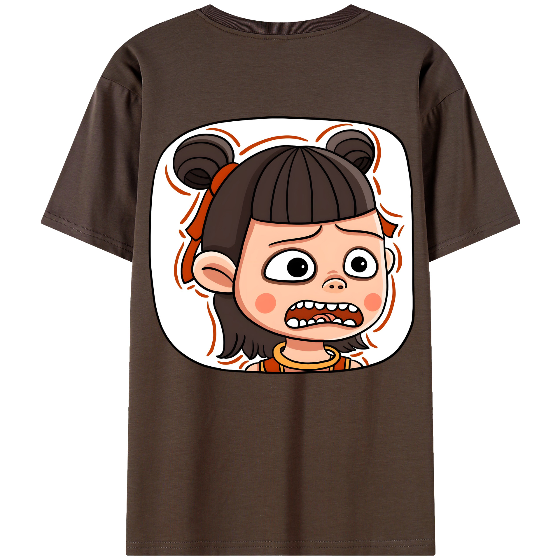 （画像用） Ne Zha 2 ナタ 魔童の大暴れ 綿100％半袖Tシャツ（背面プリント）