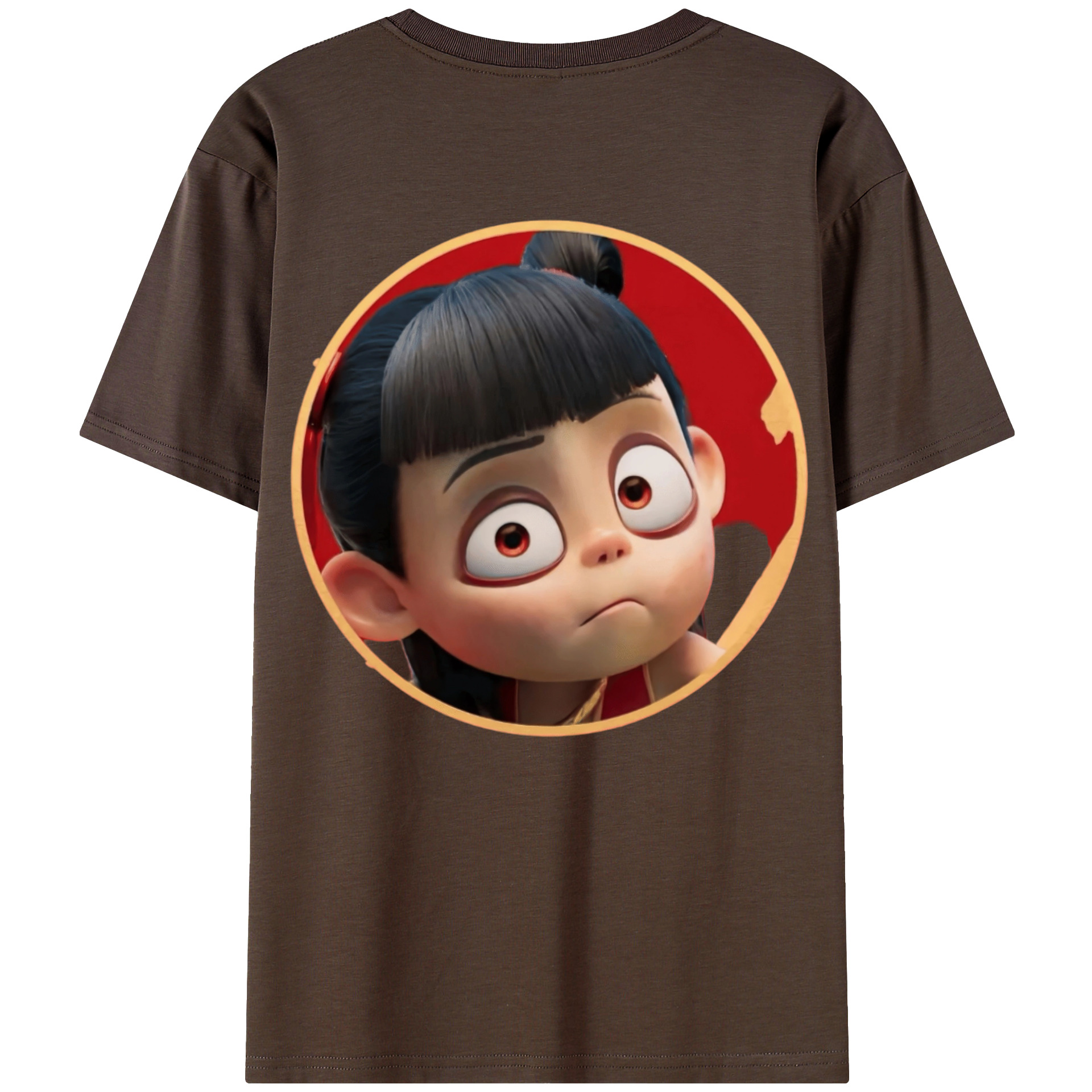 （画像用） Ne Zha 2 ナタ 魔童の大暴れ 綿100％半袖Tシャツ（背面プリント）