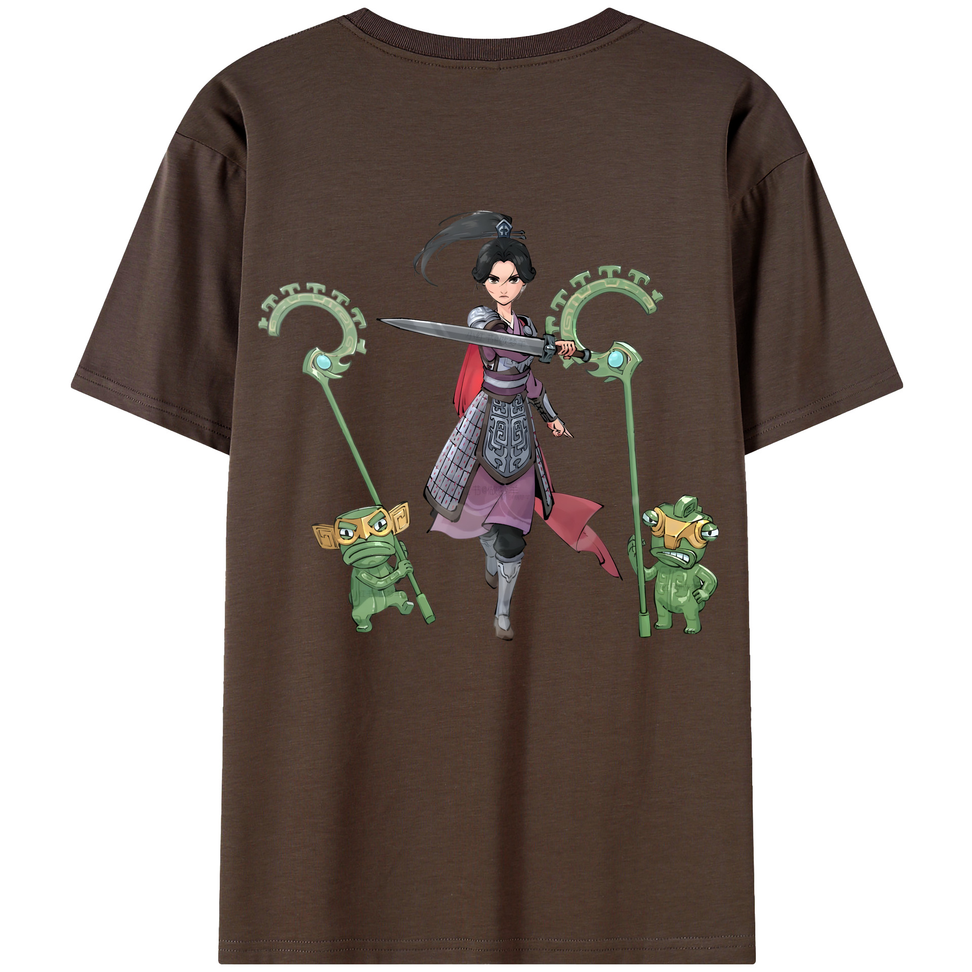 （画像用） Ne Zha 2 ナタ 魔童の大暴れ 綿100％半袖Tシャツ（背面プリント）