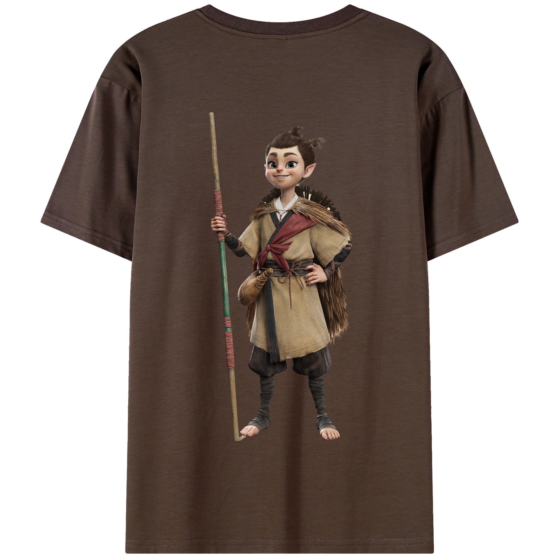 （画像用） Ne Zha 2 ナタ 魔童の大暴れ 綿100％半袖Tシャツ（背面プリント）