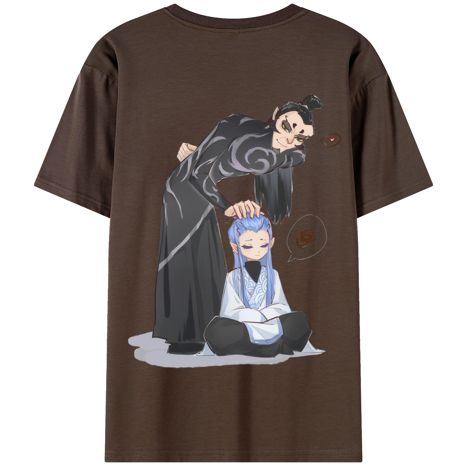 （画像用） Ne Zha 2 ナタ 魔童の大暴れ 綿100％半袖Tシャツ（背面プリント）