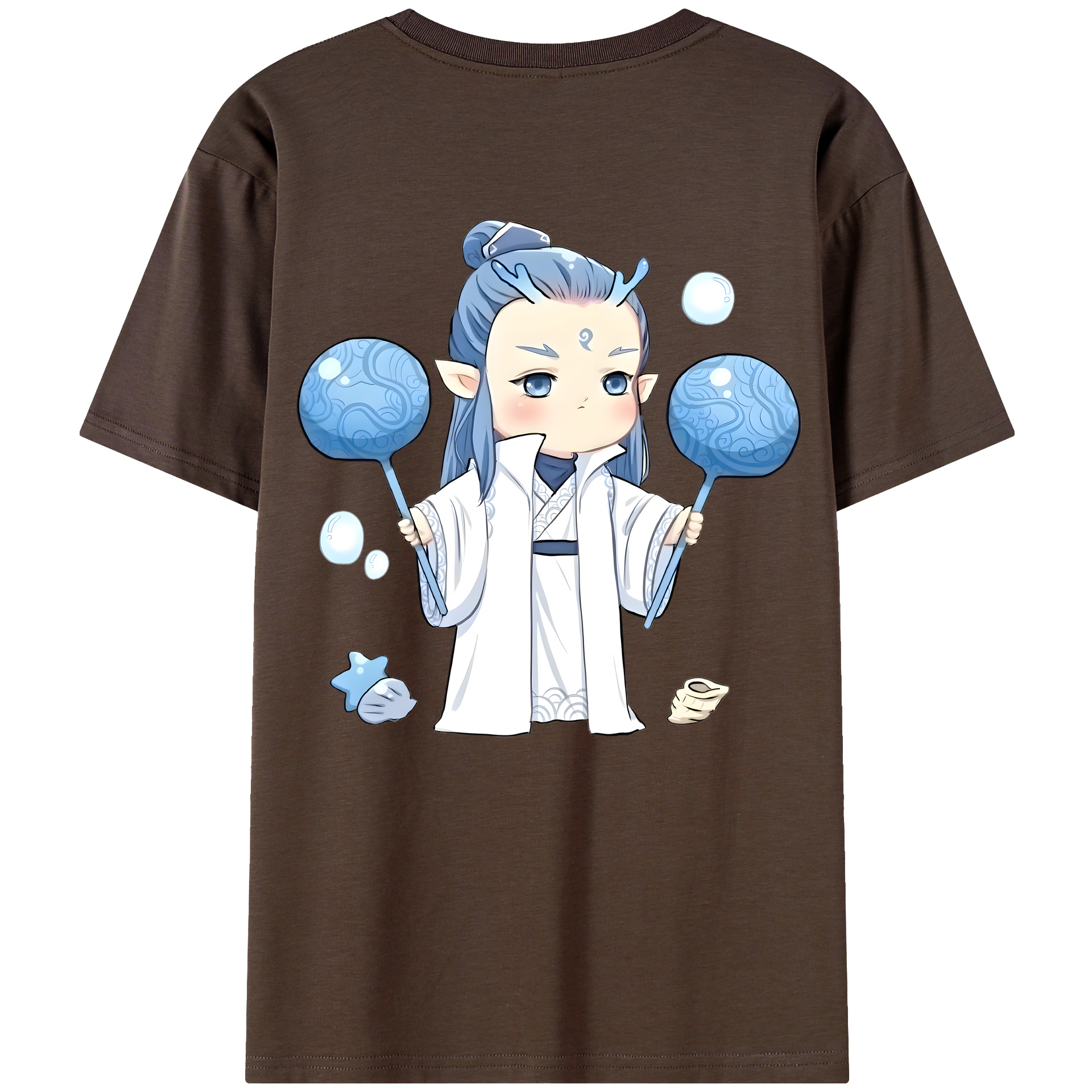 （画像用） Ne Zha 2 ナタ 魔童の大暴れ 綿100％半袖Tシャツ（背面プリント）