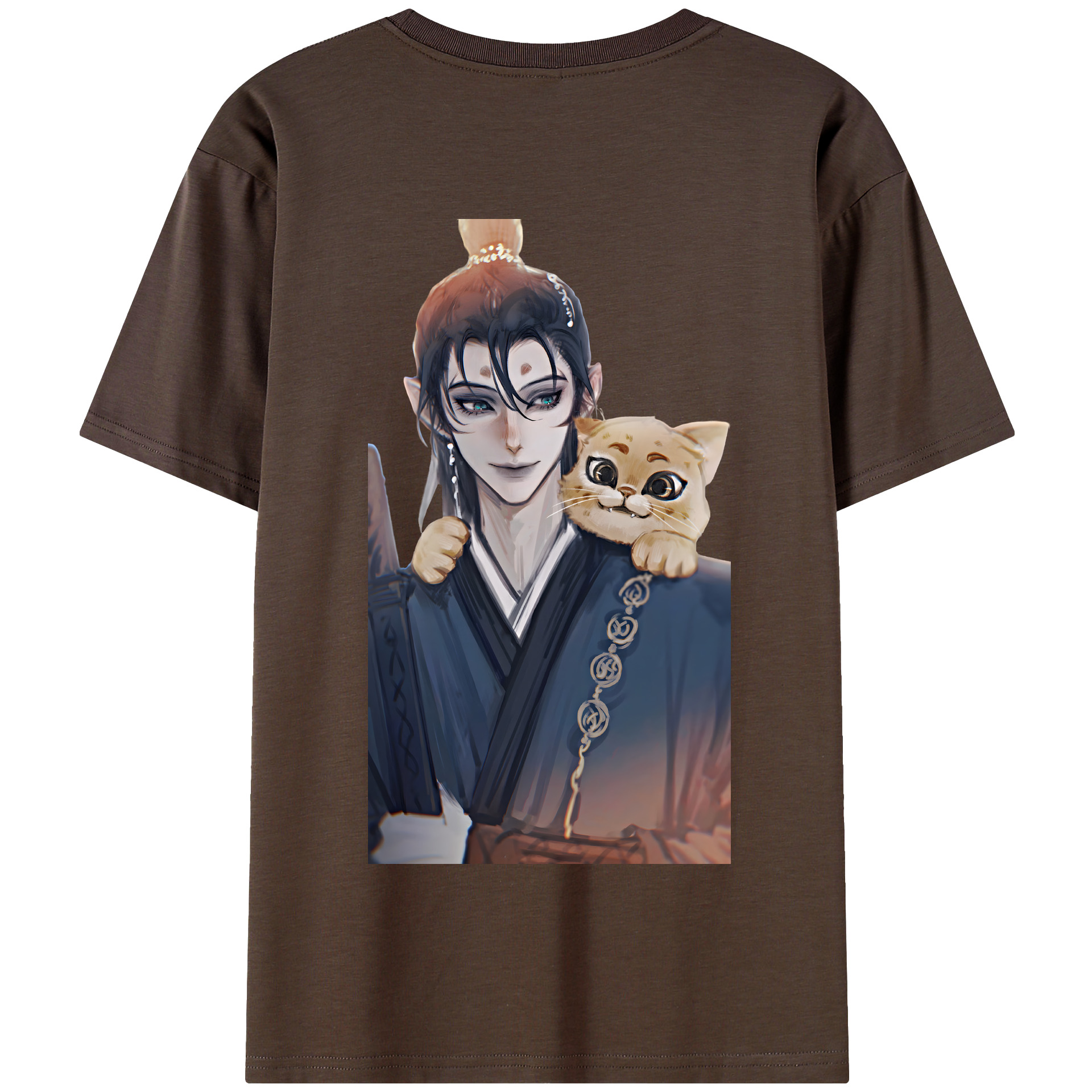 （画像用） Ne Zha 2 ナタ 魔童の大暴れ 綿100％半袖Tシャツ（背面プリント）