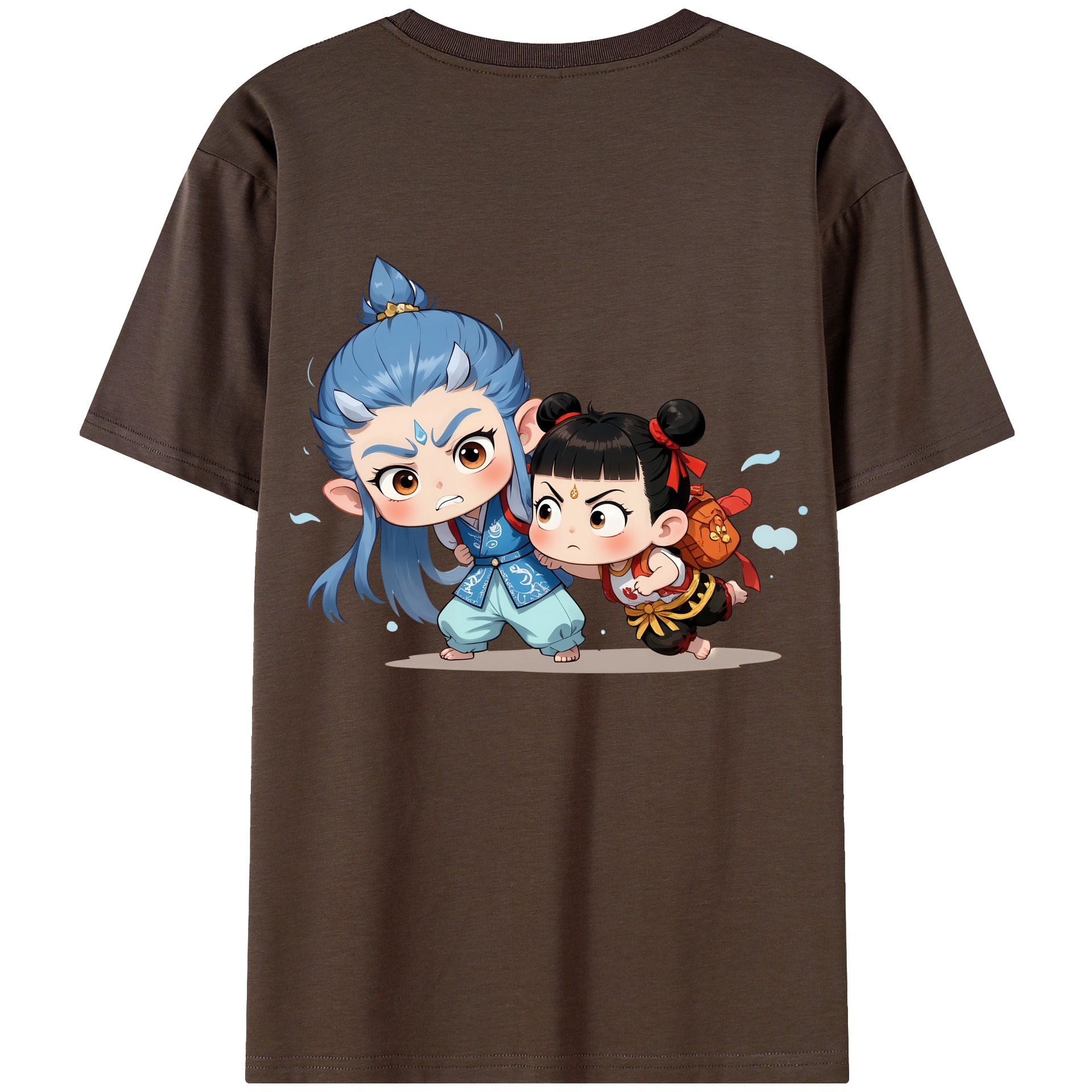 （画像用） Ne Zha 2 ナタ 魔童の大暴れ 綿100％半袖Tシャツ（背面プリント）