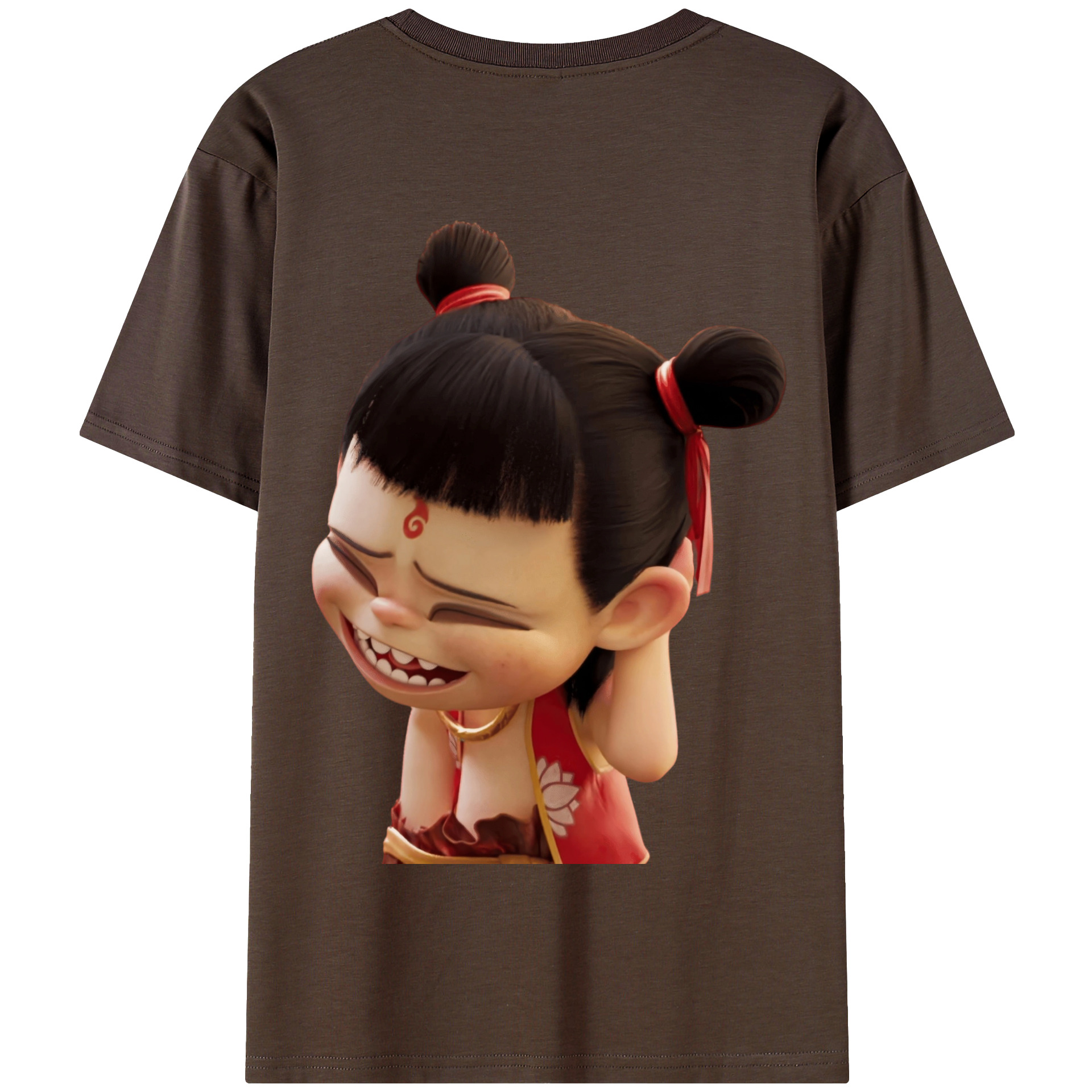 （画像用） Ne Zha 2 ナタ 魔童の大暴れ 綿100％半袖Tシャツ（背面プリント）