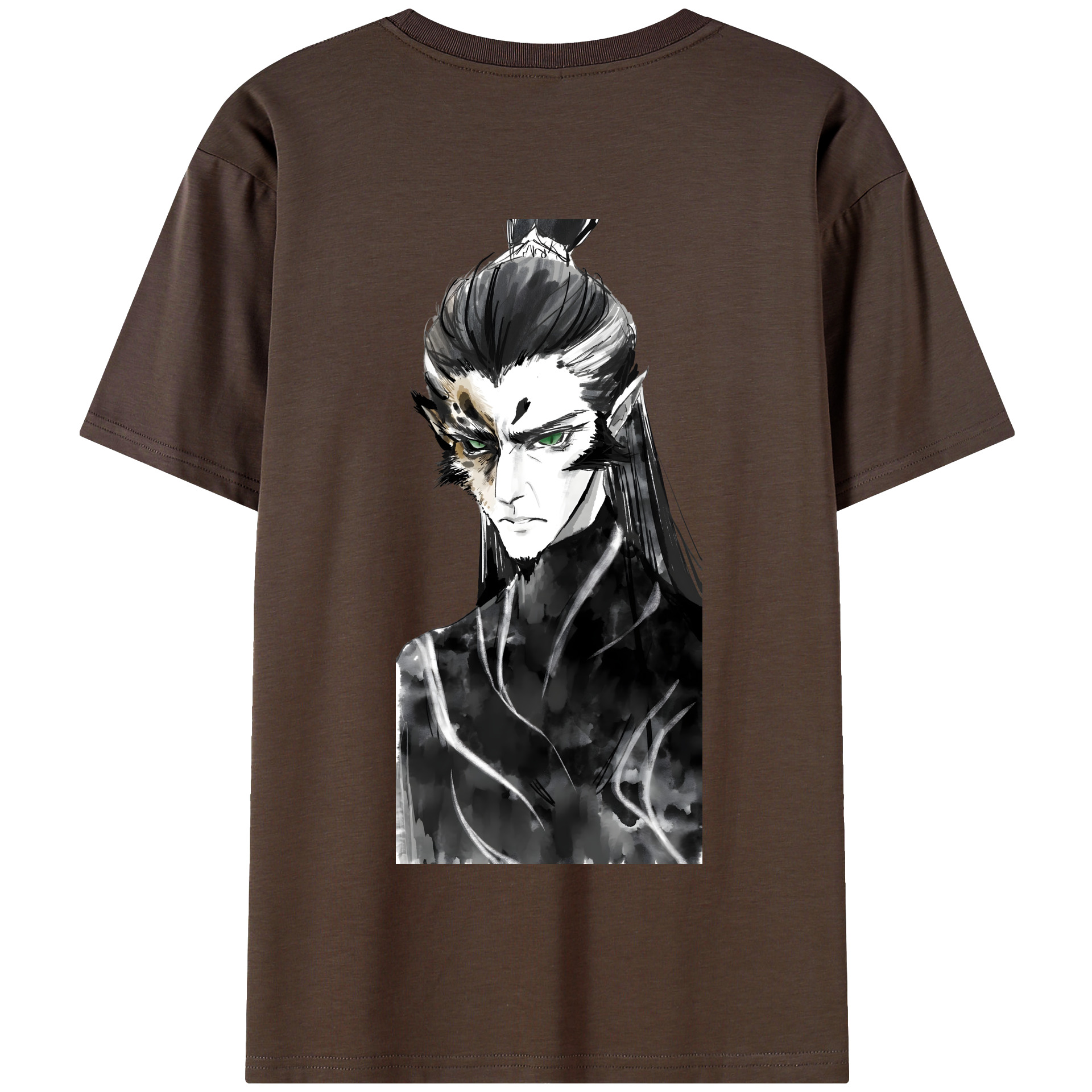 （画像用） Ne Zha 2 ナタ 魔童の大暴れ 綿100％半袖Tシャツ（背面プリント）