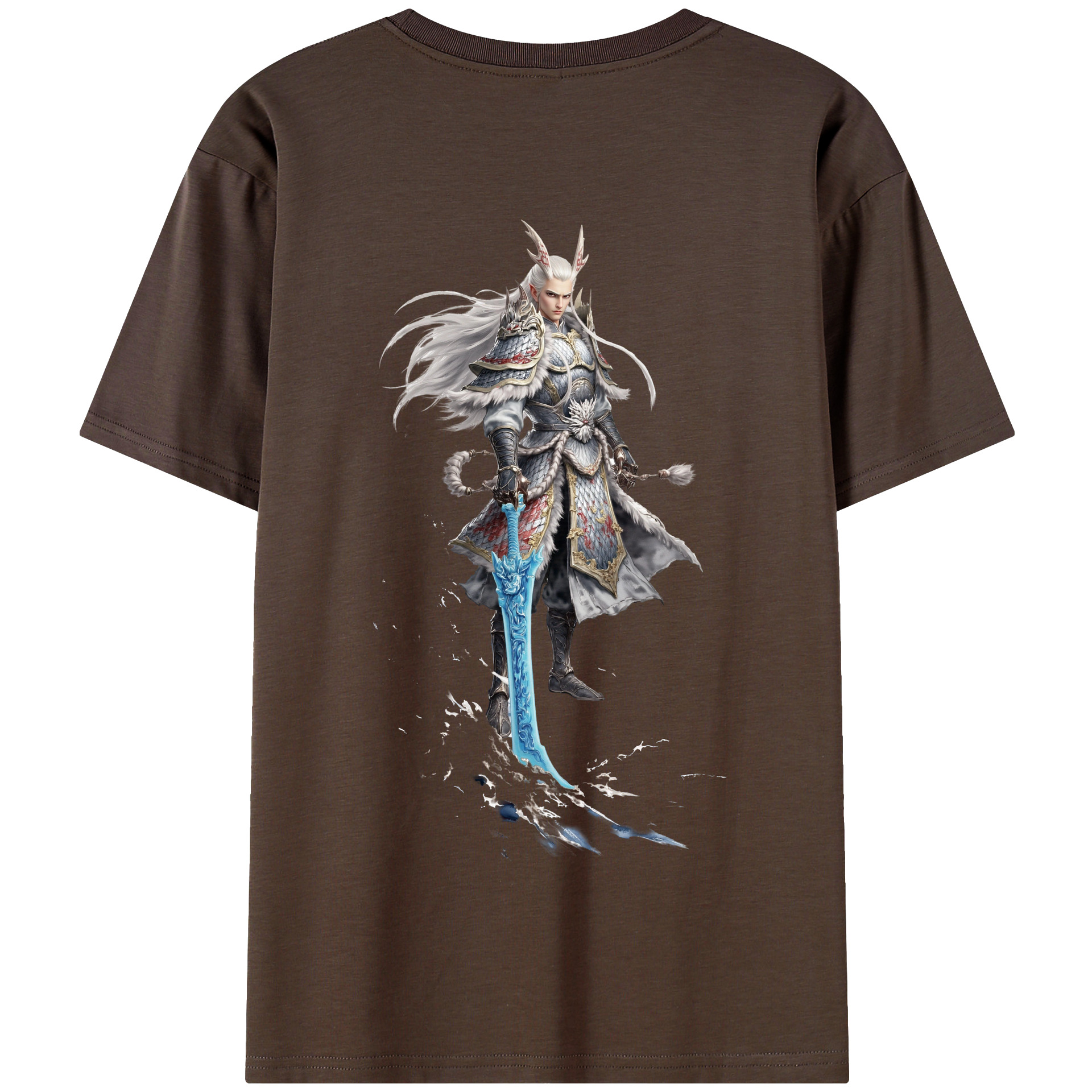 （画像用） Ne Zha 2 ナタ 魔童の大暴れ 綿100％半袖Tシャツ（背面プリント）