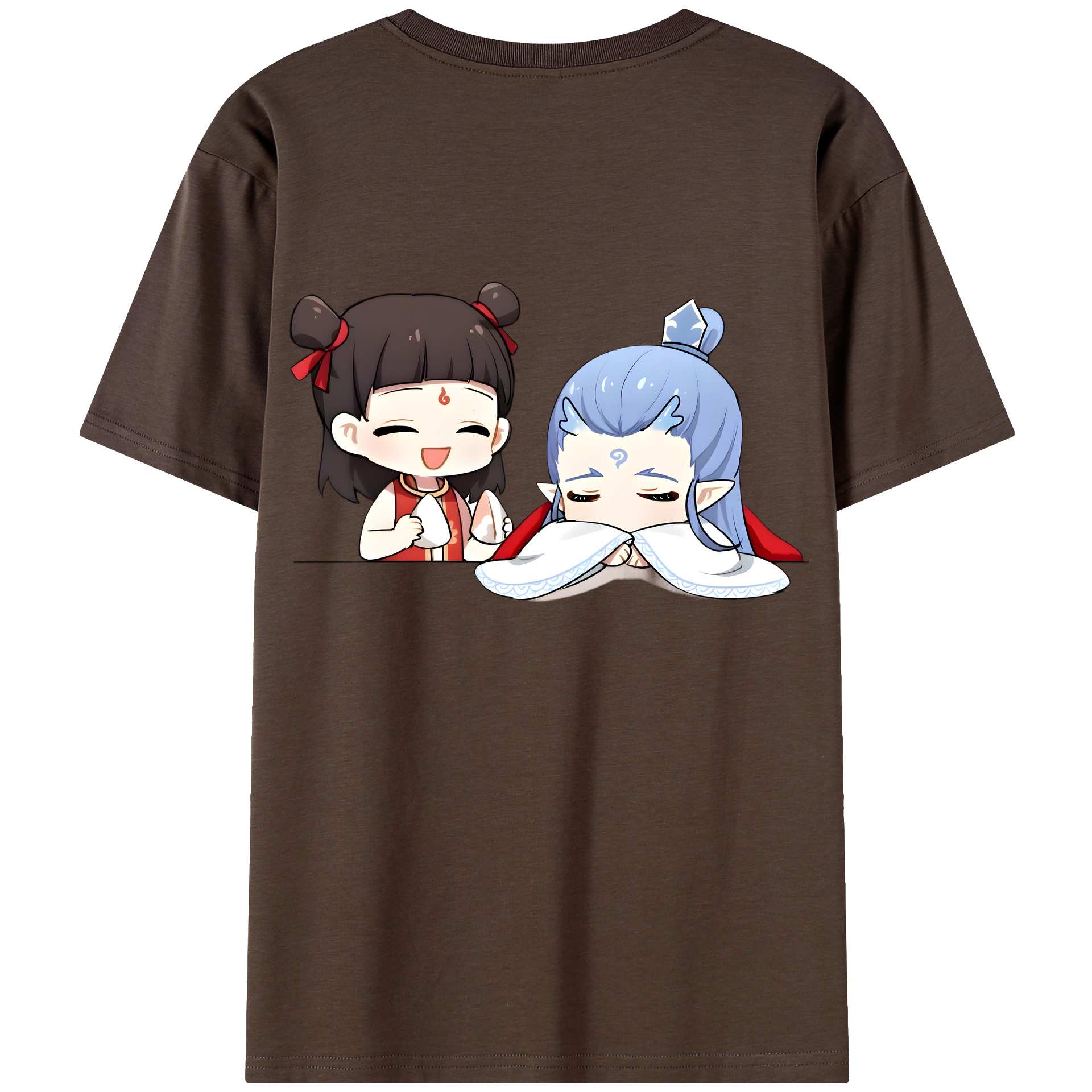 （画像用） Ne Zha 2 ナタ 魔童の大暴れ 綿100％半袖Tシャツ（背面プリント）