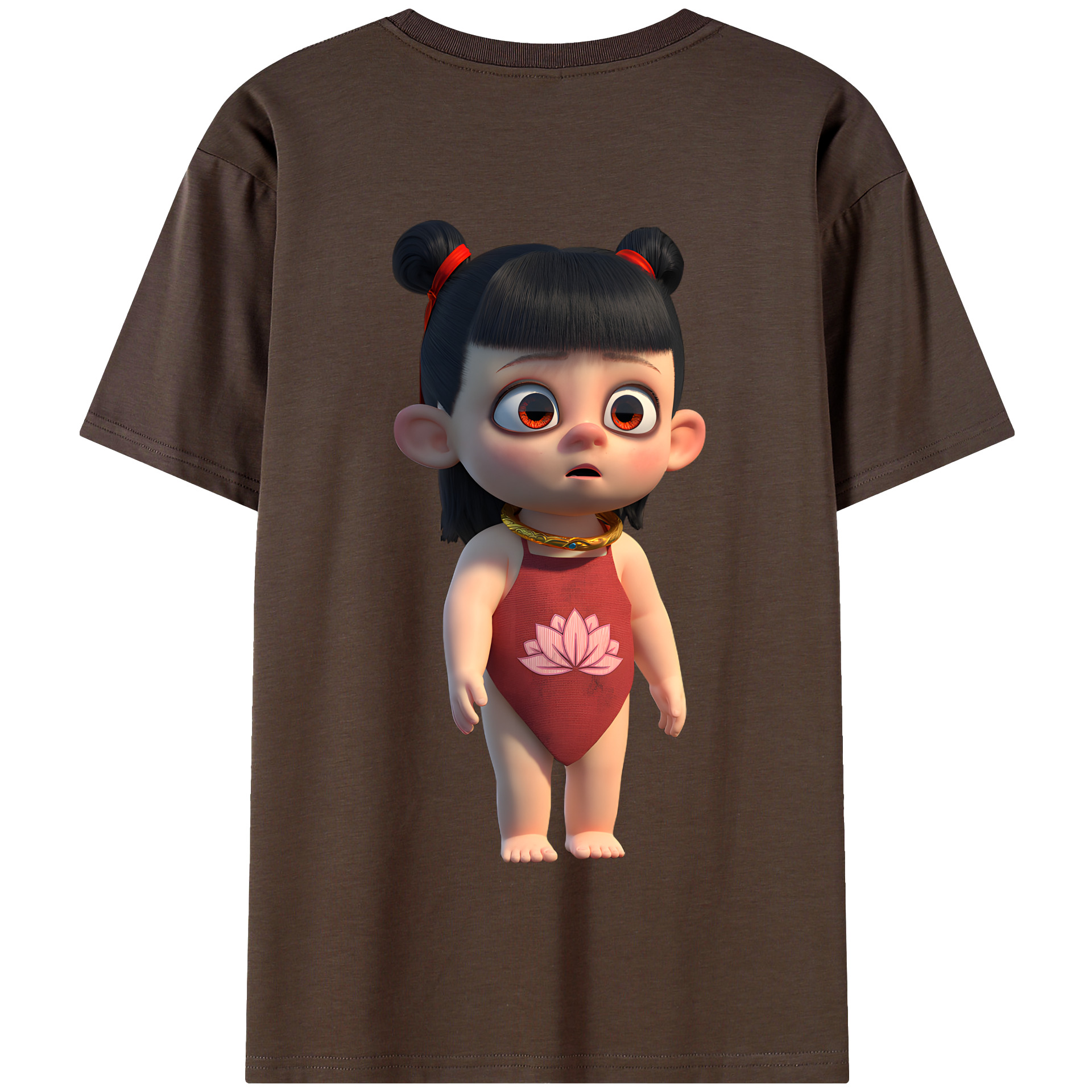 （画像用） Ne Zha 2 ナタ 魔童の大暴れ 綿100％半袖Tシャツ（背面プリント）