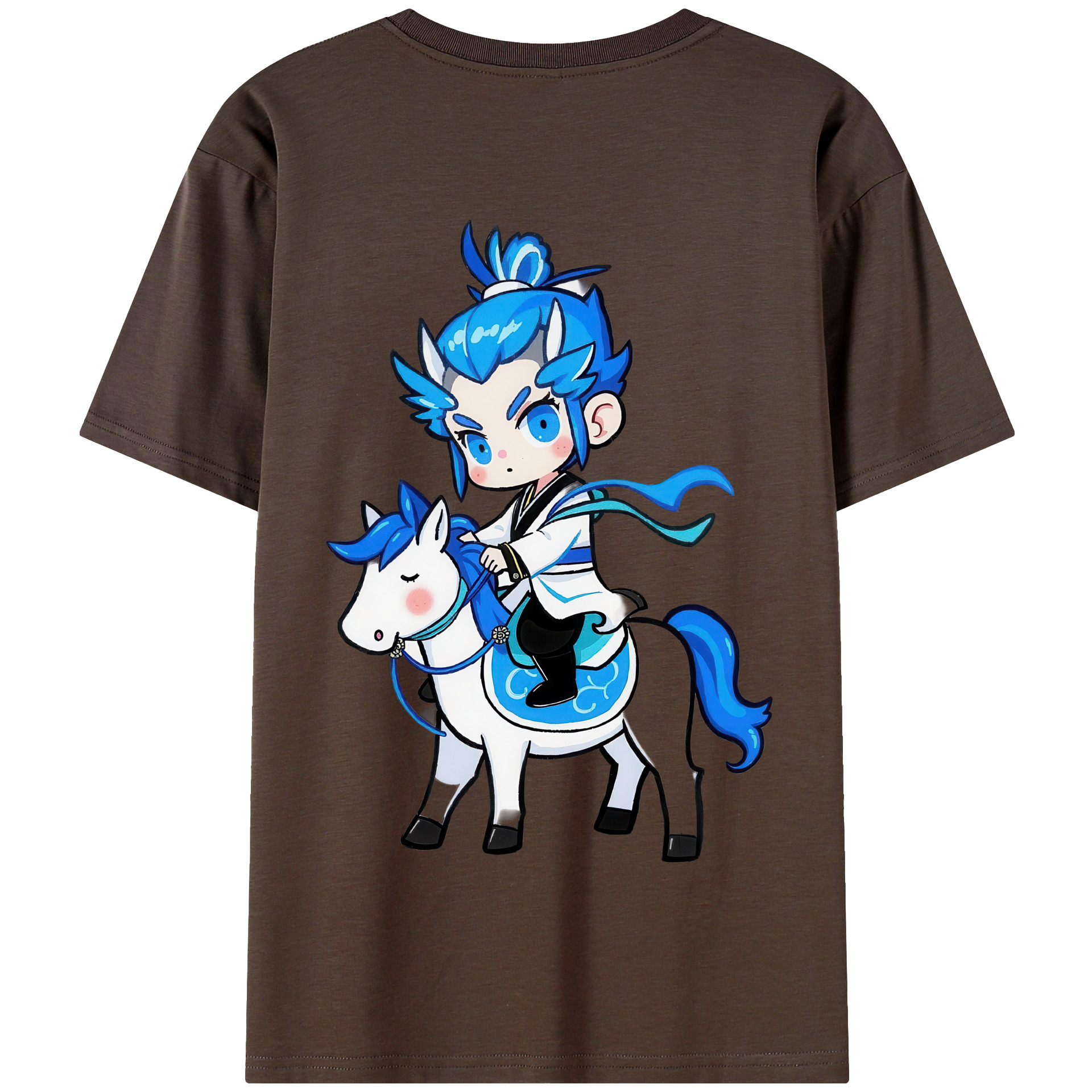 （画像用） Ne Zha 2 ナタ 魔童の大暴れ 綿100％半袖Tシャツ（背面プリント）