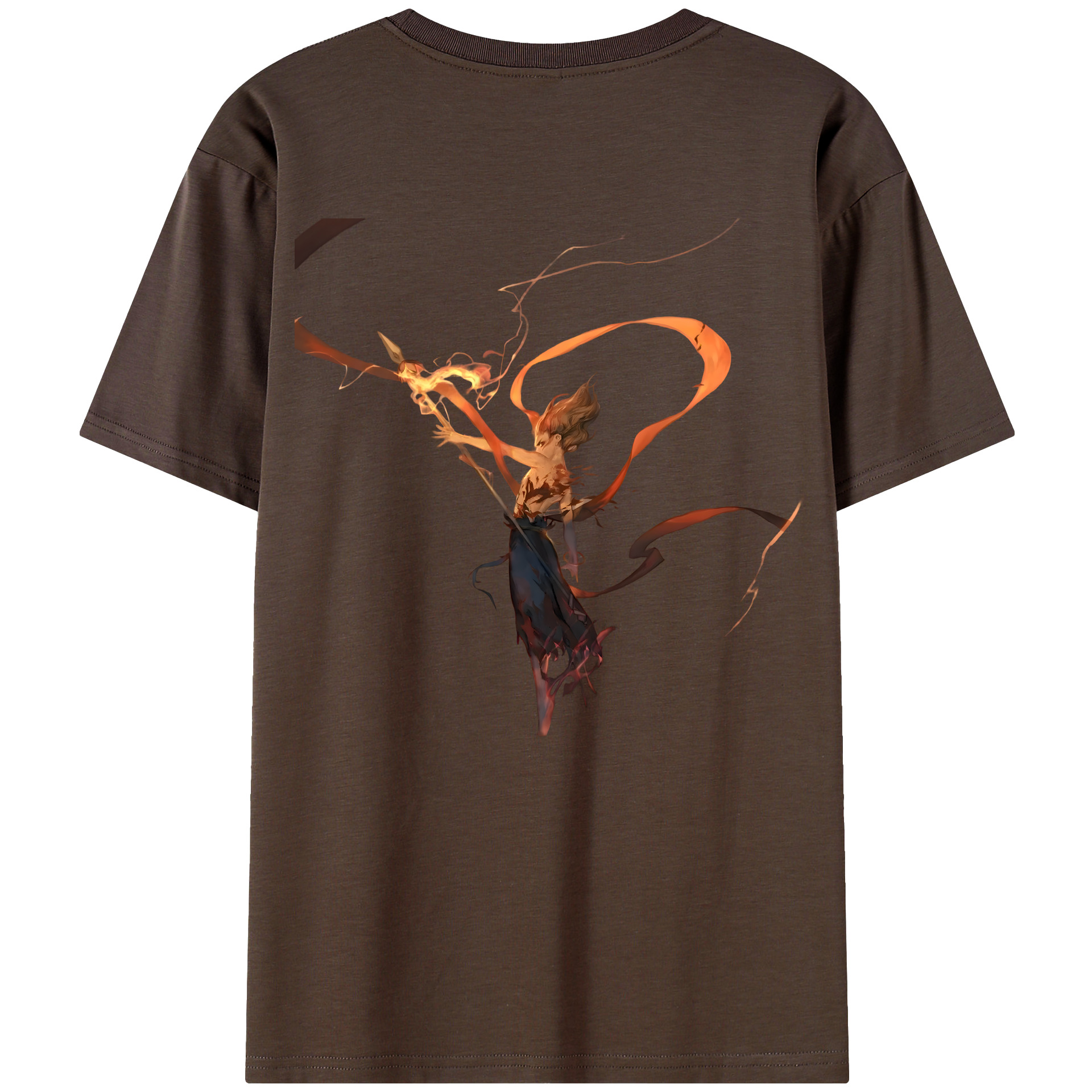 （画像用） Ne Zha 2 ナタ 魔童の大暴れ 綿100％半袖Tシャツ（背面プリント）