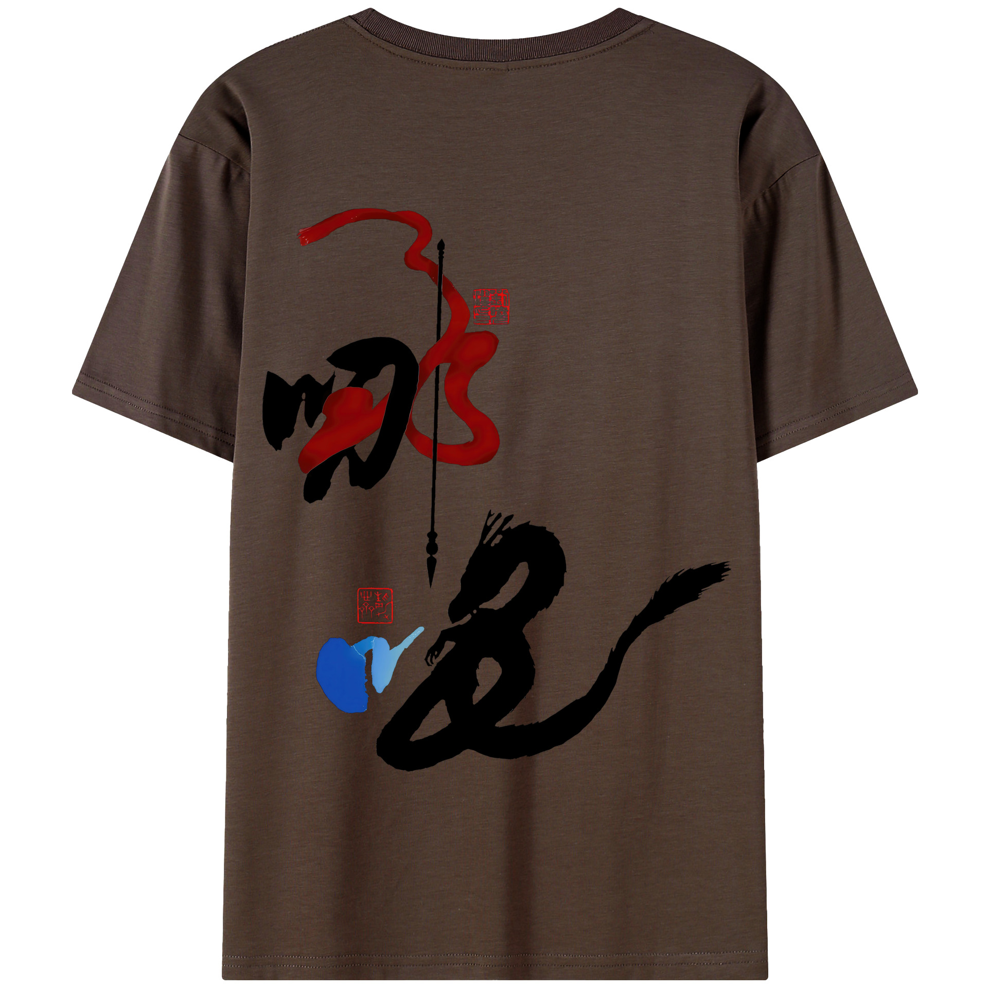 （画像用） Ne Zha 2 ナタ 魔童の大暴れ 綿100％半袖Tシャツ（背面プリント）