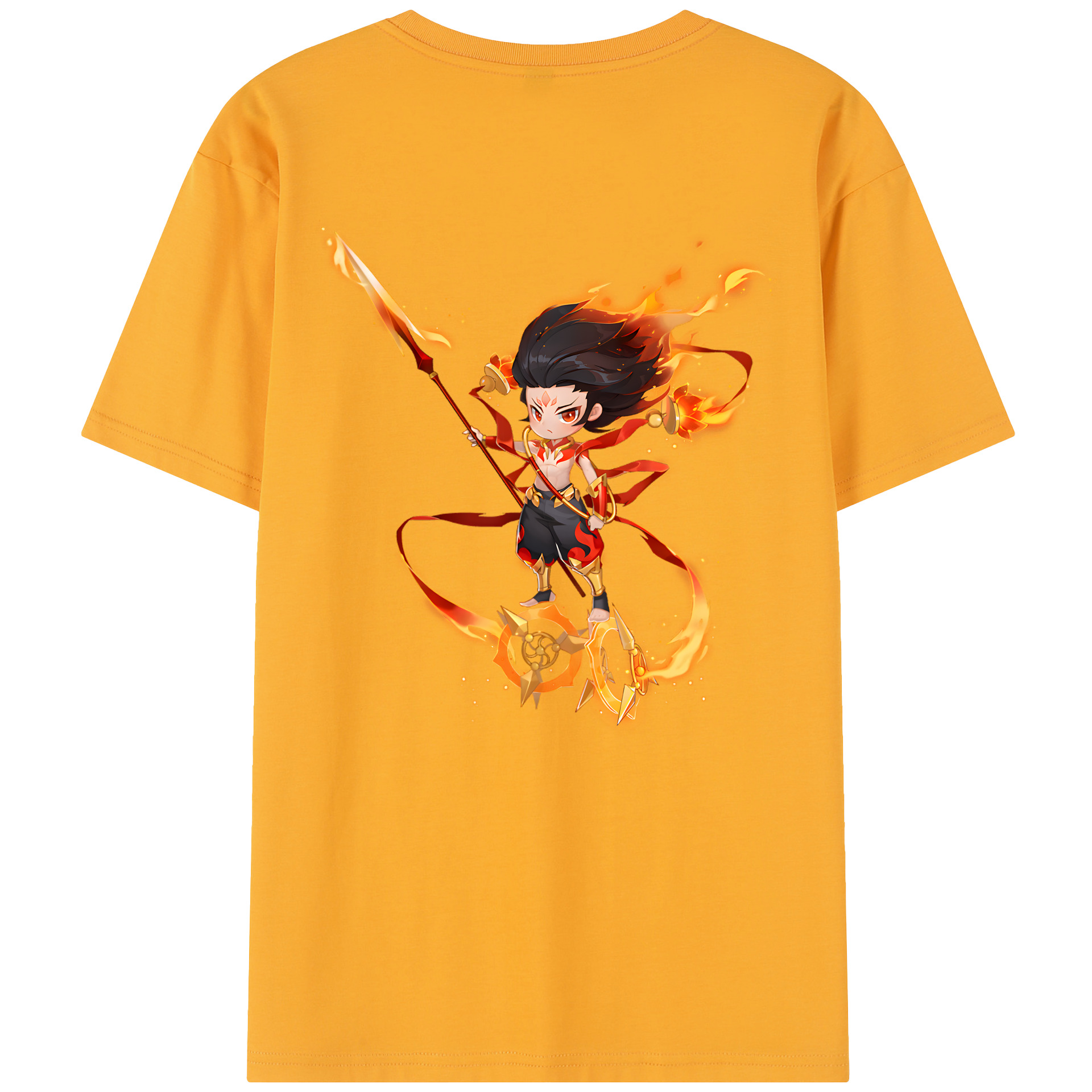 （画像用） Ne Zha 2 ナタ 魔童の大暴れ 綿100％半袖Tシャツ（背面プリント）