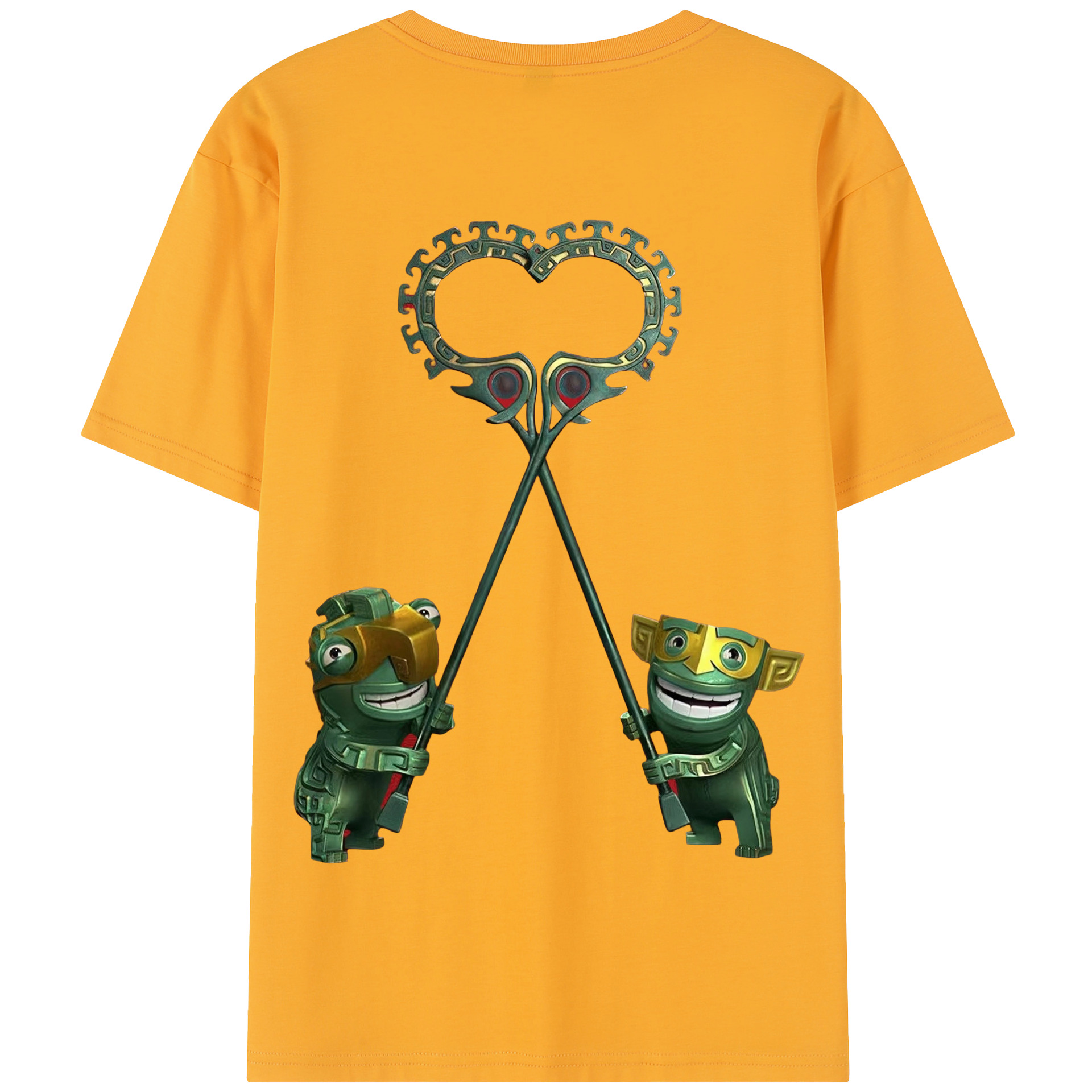 （画像用） Ne Zha 2 ナタ 魔童の大暴れ 綿100％半袖Tシャツ（背面プリント）