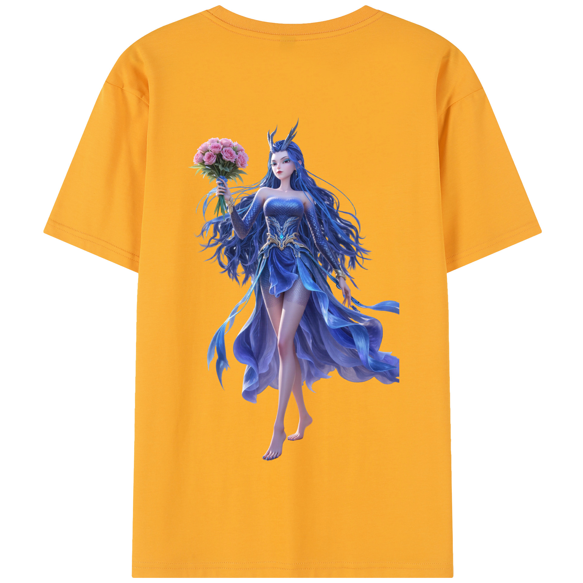 （画像用） Ne Zha 2 ナタ 魔童の大暴れ 綿100％半袖Tシャツ（背面プリント）