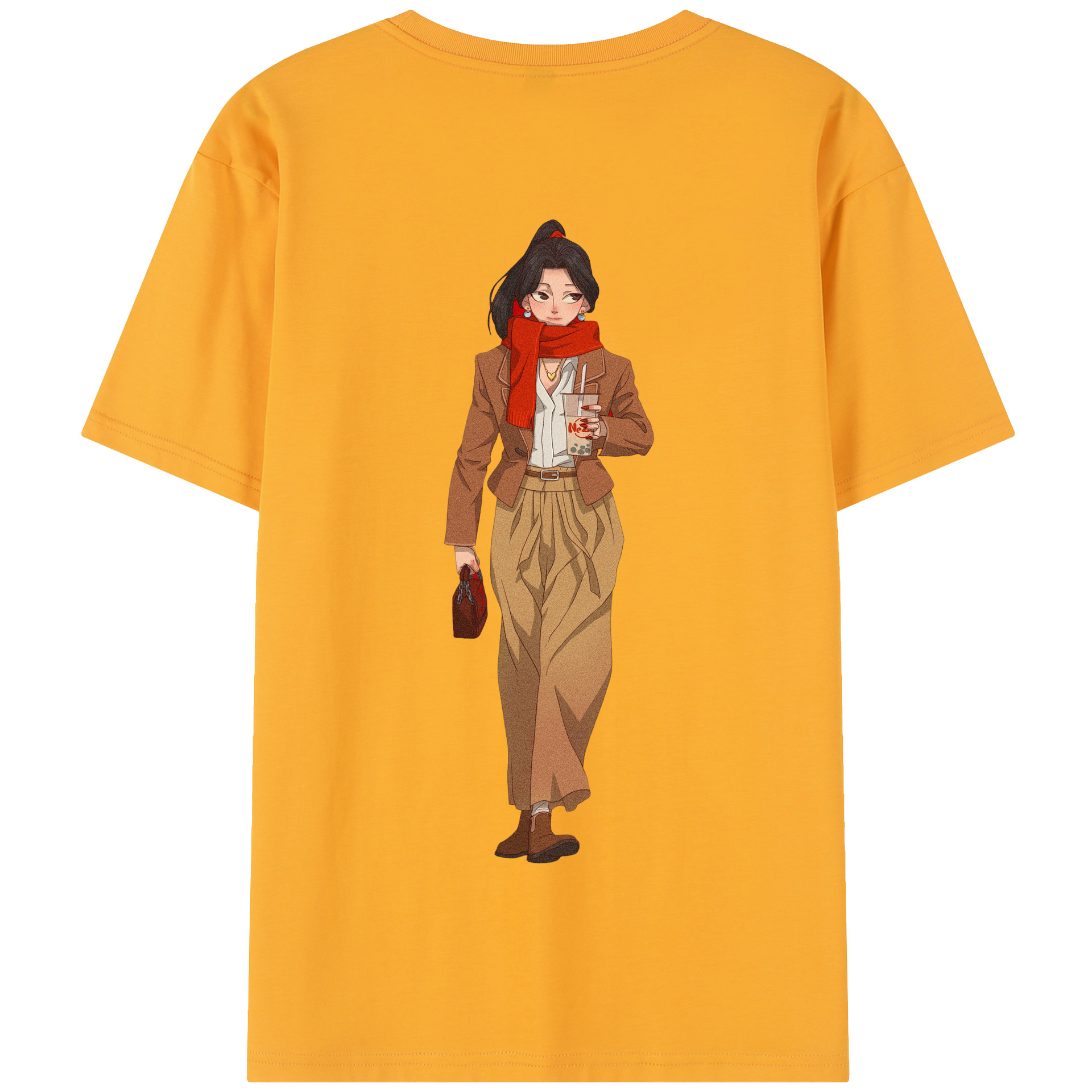 （画像用） Ne Zha 2 ナタ 魔童の大暴れ 綿100％半袖Tシャツ（背面プリント）