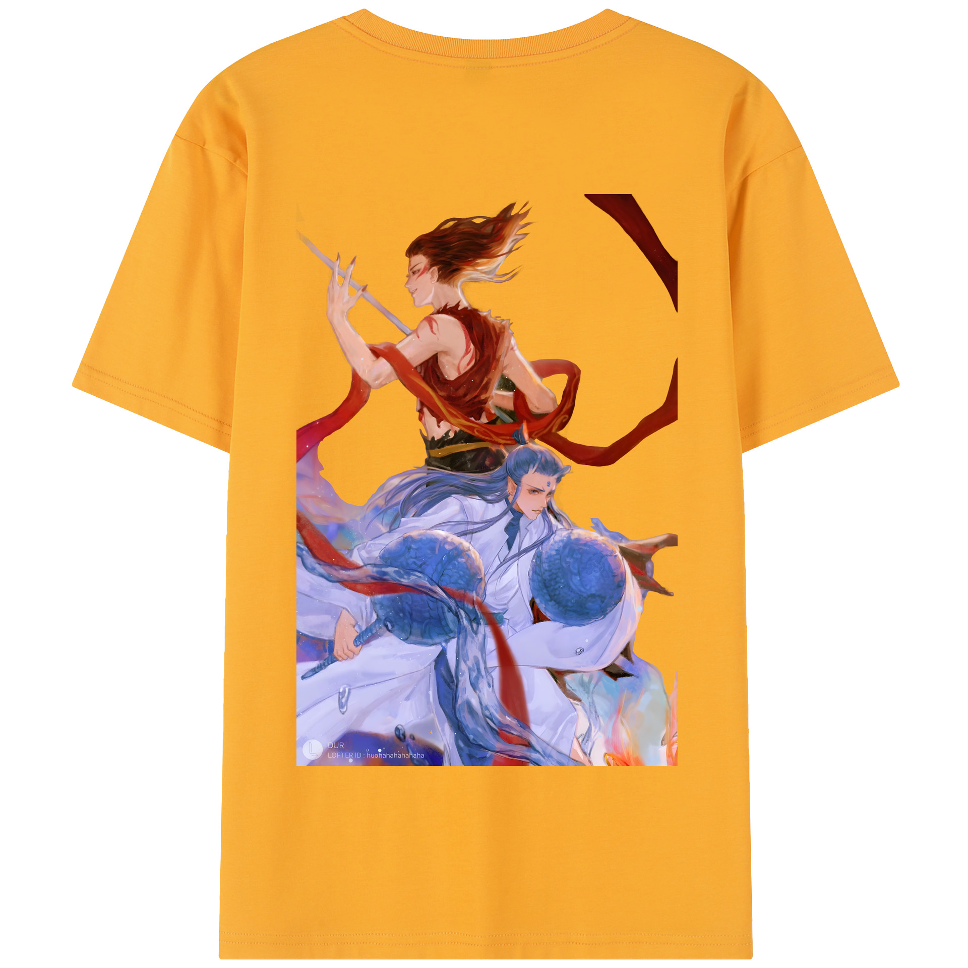 （画像用） Ne Zha 2 ナタ 魔童の大暴れ 綿100％半袖Tシャツ（背面プリント）