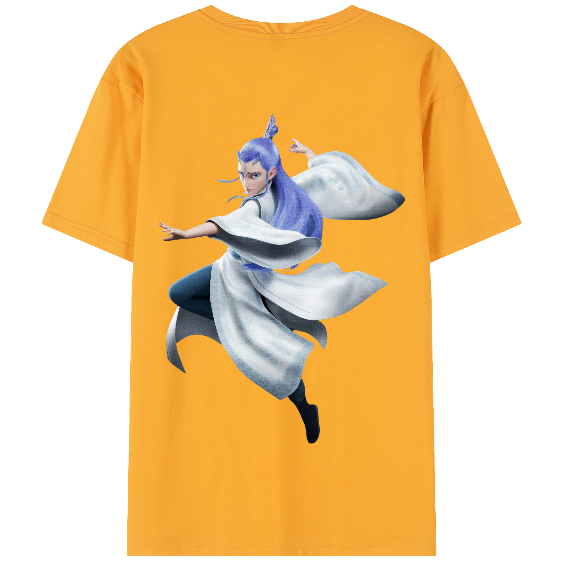 （画像用） Ne Zha 2 ナタ 魔童の大暴れ 綿100％半袖Tシャツ（背面プリント）