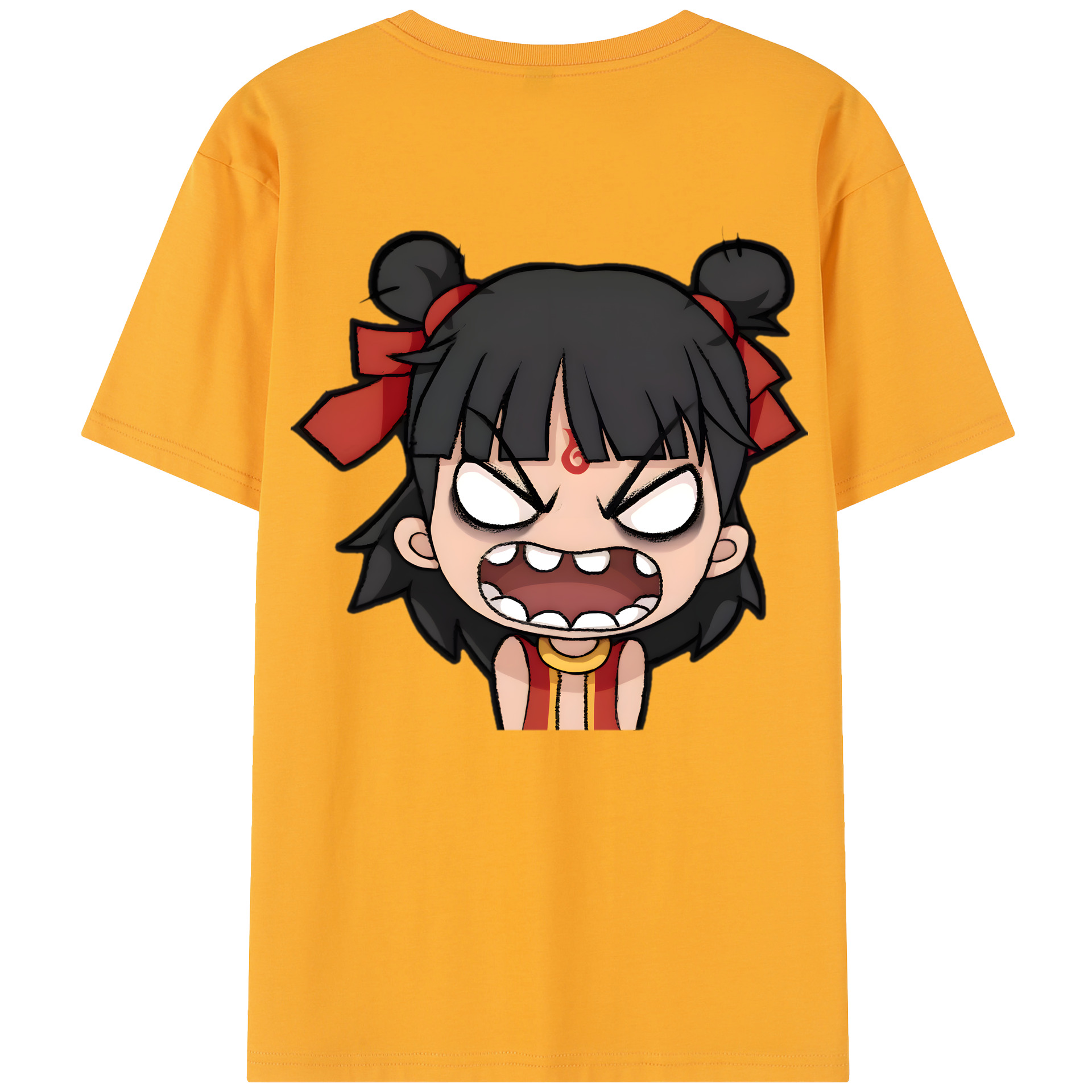 （画像用） Ne Zha 2 ナタ 魔童の大暴れ 綿100％半袖Tシャツ（背面プリント）