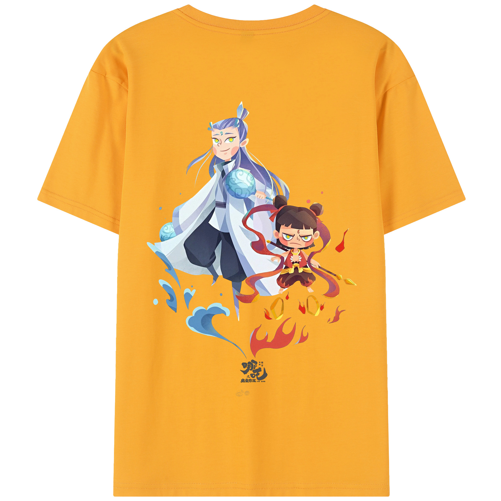 （画像用） Ne Zha 2 ナタ 魔童の大暴れ 綿100％半袖Tシャツ（背面プリント）