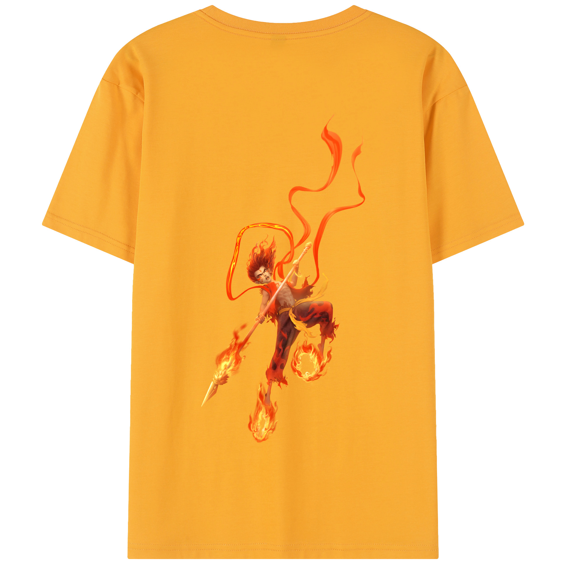 （画像用） Ne Zha 2 ナタ 魔童の大暴れ 綿100％半袖Tシャツ（背面プリント）
