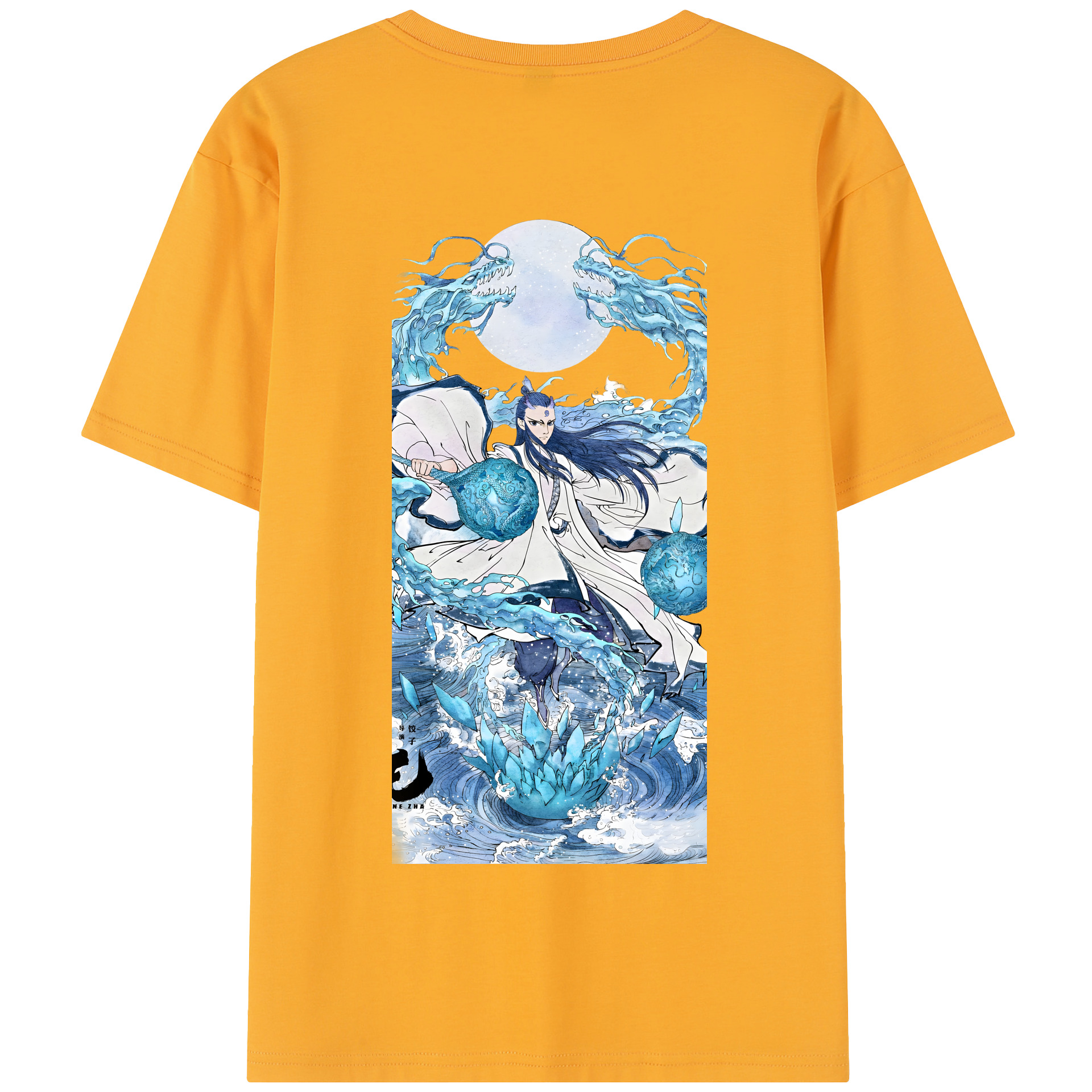 （画像用） Ne Zha 2 ナタ 魔童の大暴れ 綿100％半袖Tシャツ（背面プリント）