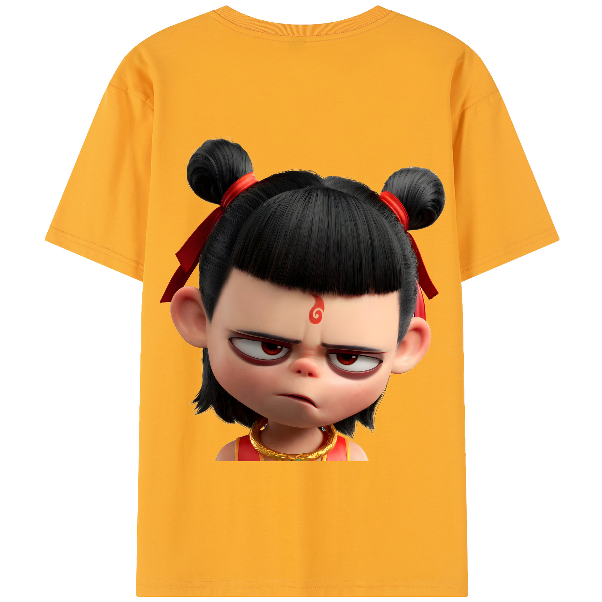 （画像用） Ne Zha 2 ナタ 魔童の大暴れ 綿100％半袖Tシャツ（背面プリント）