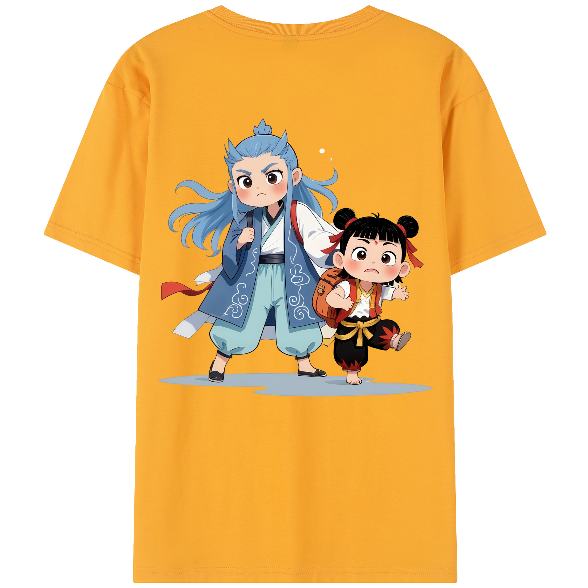 （画像用） Ne Zha 2 ナタ 魔童の大暴れ 綿100％半袖Tシャツ（背面プリント）