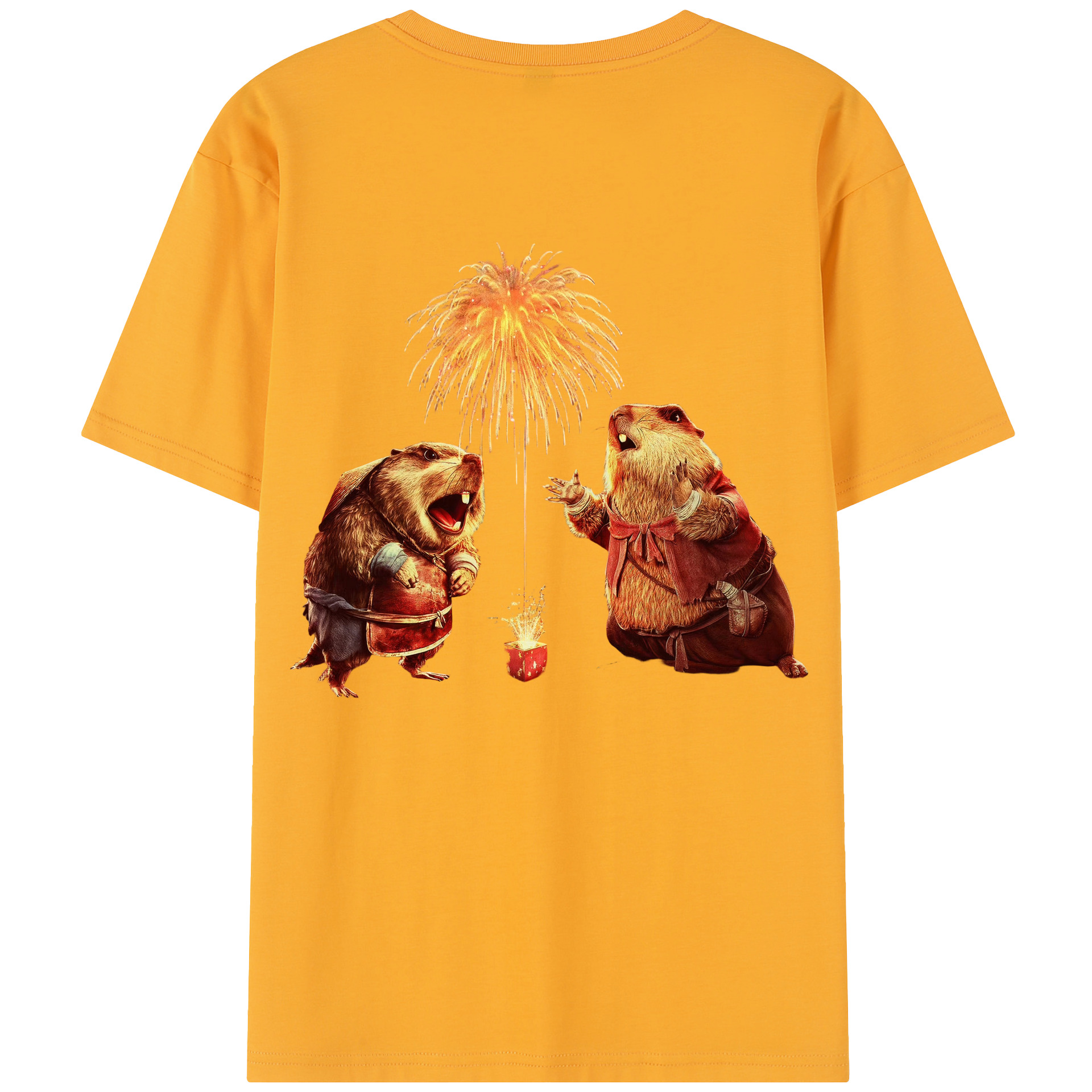 （画像用） Ne Zha 2 ナタ 魔童の大暴れ 綿100％半袖Tシャツ（背面プリント）