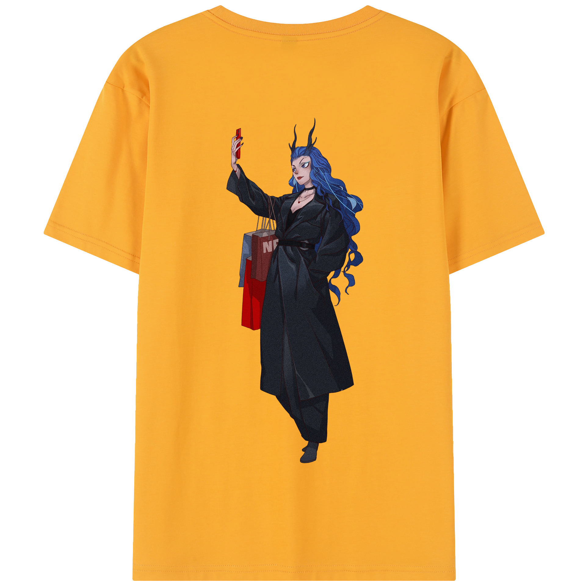 （画像用） Ne Zha 2 ナタ 魔童の大暴れ 綿100％半袖Tシャツ（背面プリント）