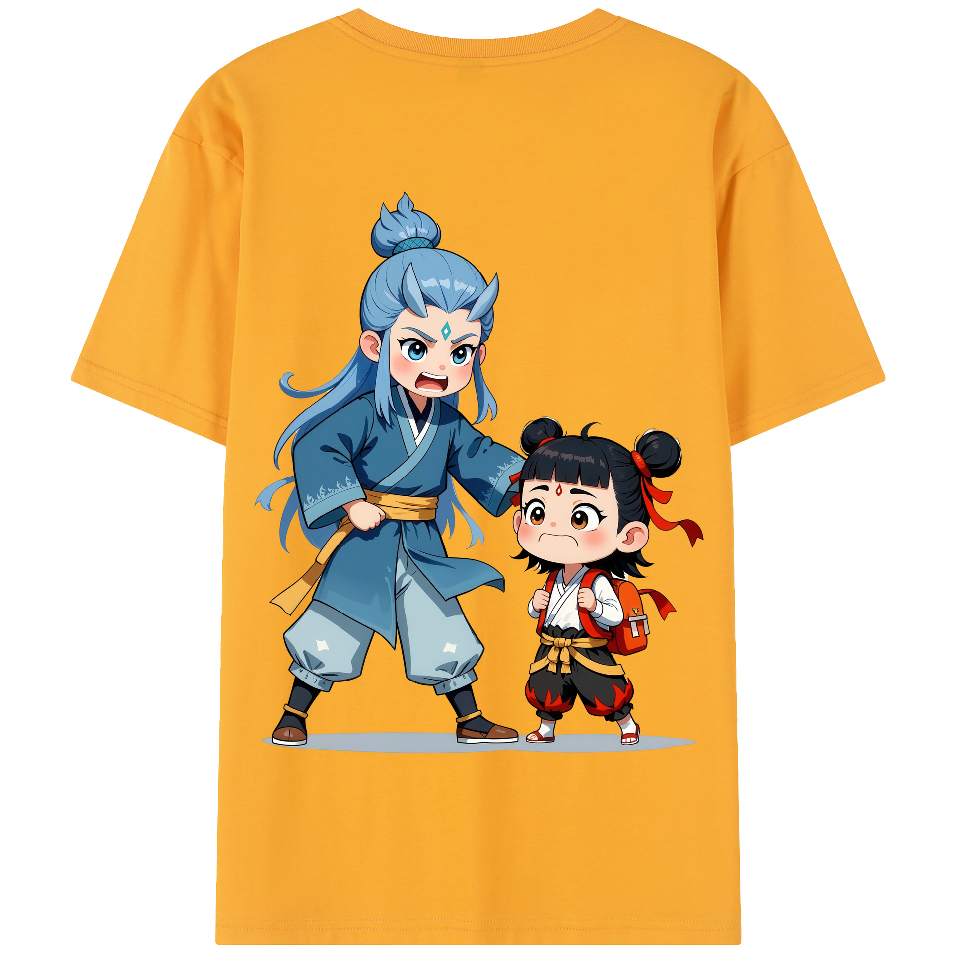 （画像用） Ne Zha 2 ナタ 魔童の大暴れ 綿100％半袖Tシャツ（背面プリント）