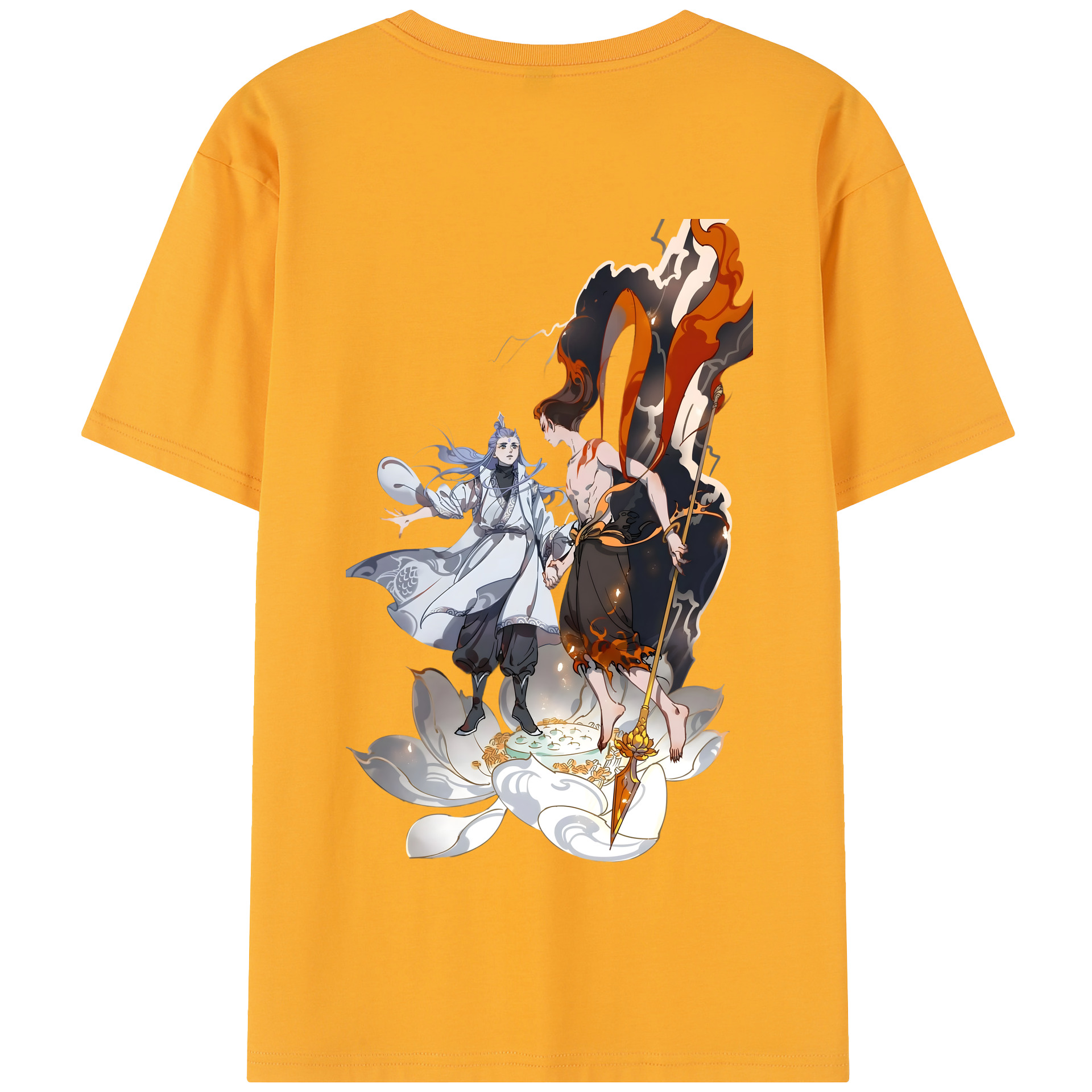 （画像用） Ne Zha 2 ナタ 魔童の大暴れ 綿100％半袖Tシャツ（背面プリント）