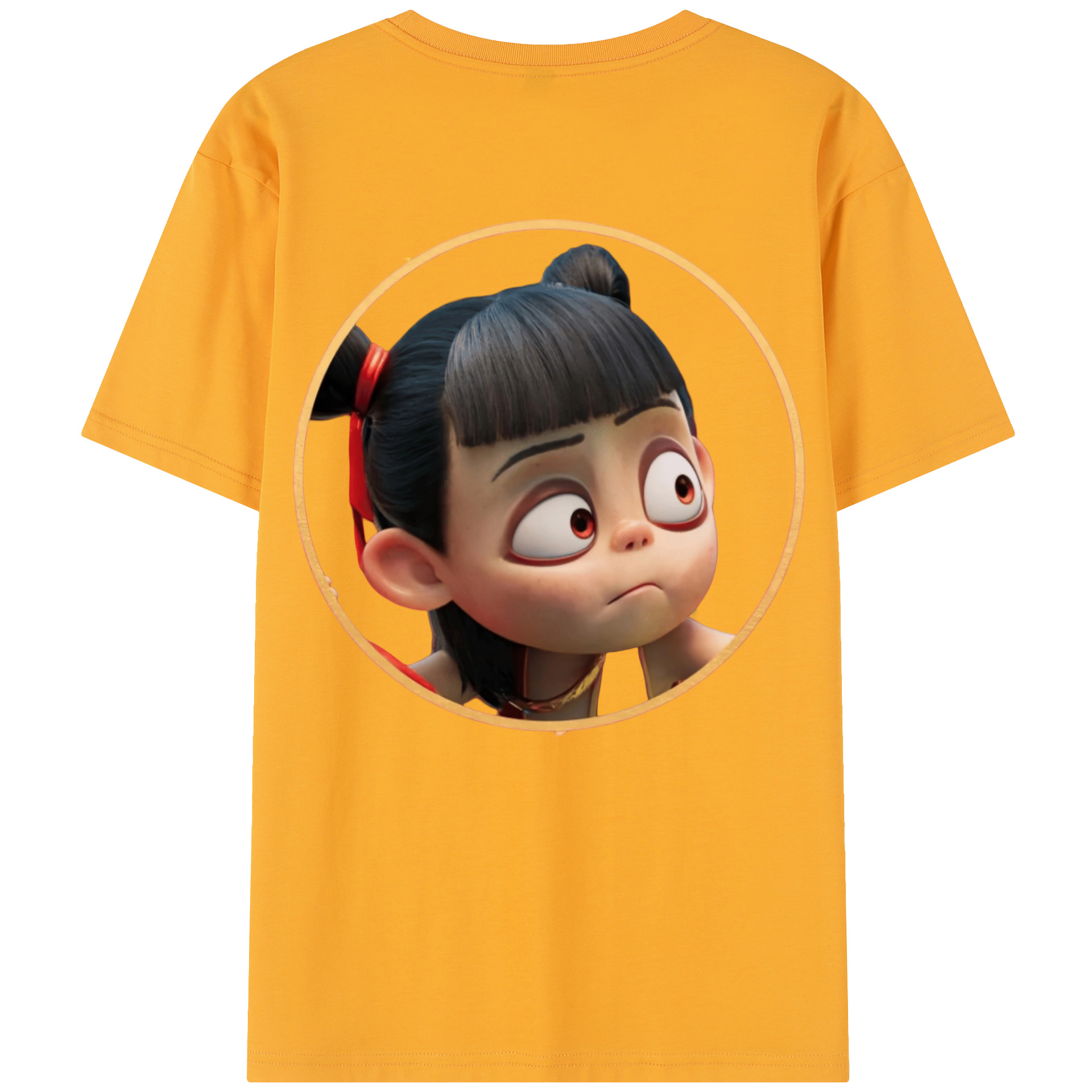 （画像用） Ne Zha 2 ナタ 魔童の大暴れ 綿100％半袖Tシャツ（背面プリント）