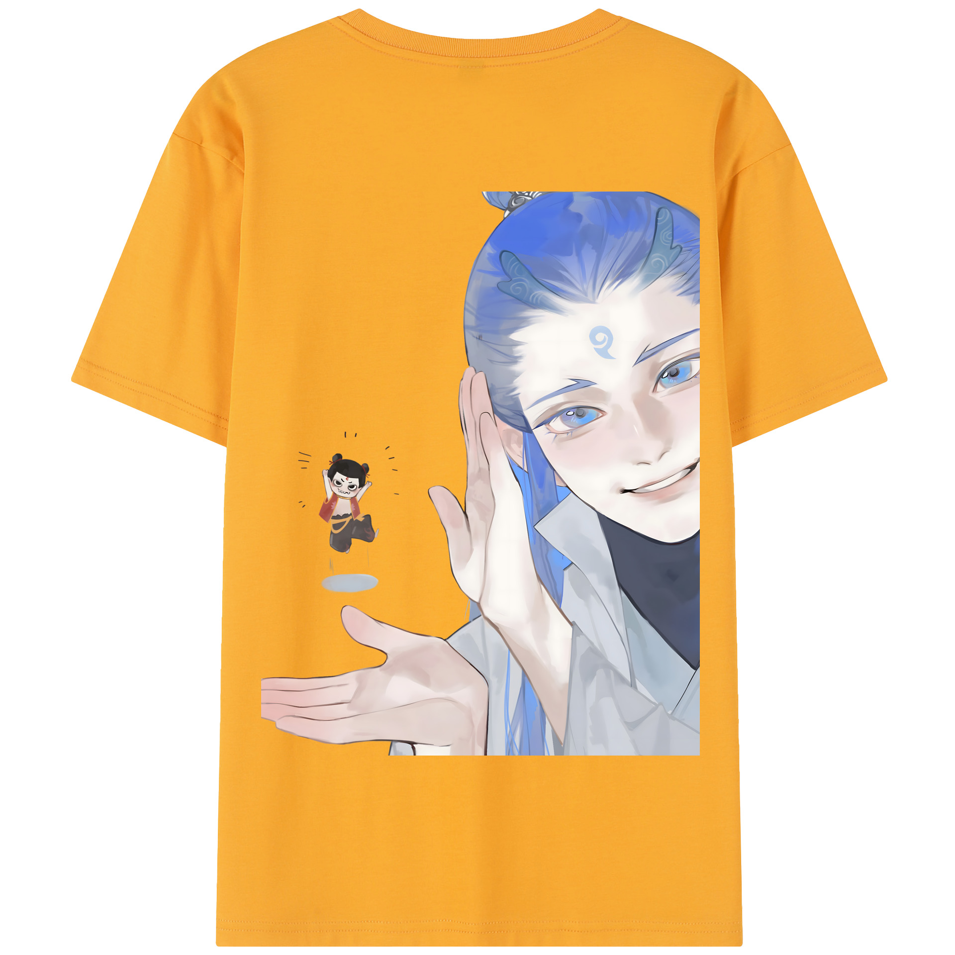 （画像用） Ne Zha 2 ナタ 魔童の大暴れ 綿100％半袖Tシャツ（背面プリント）