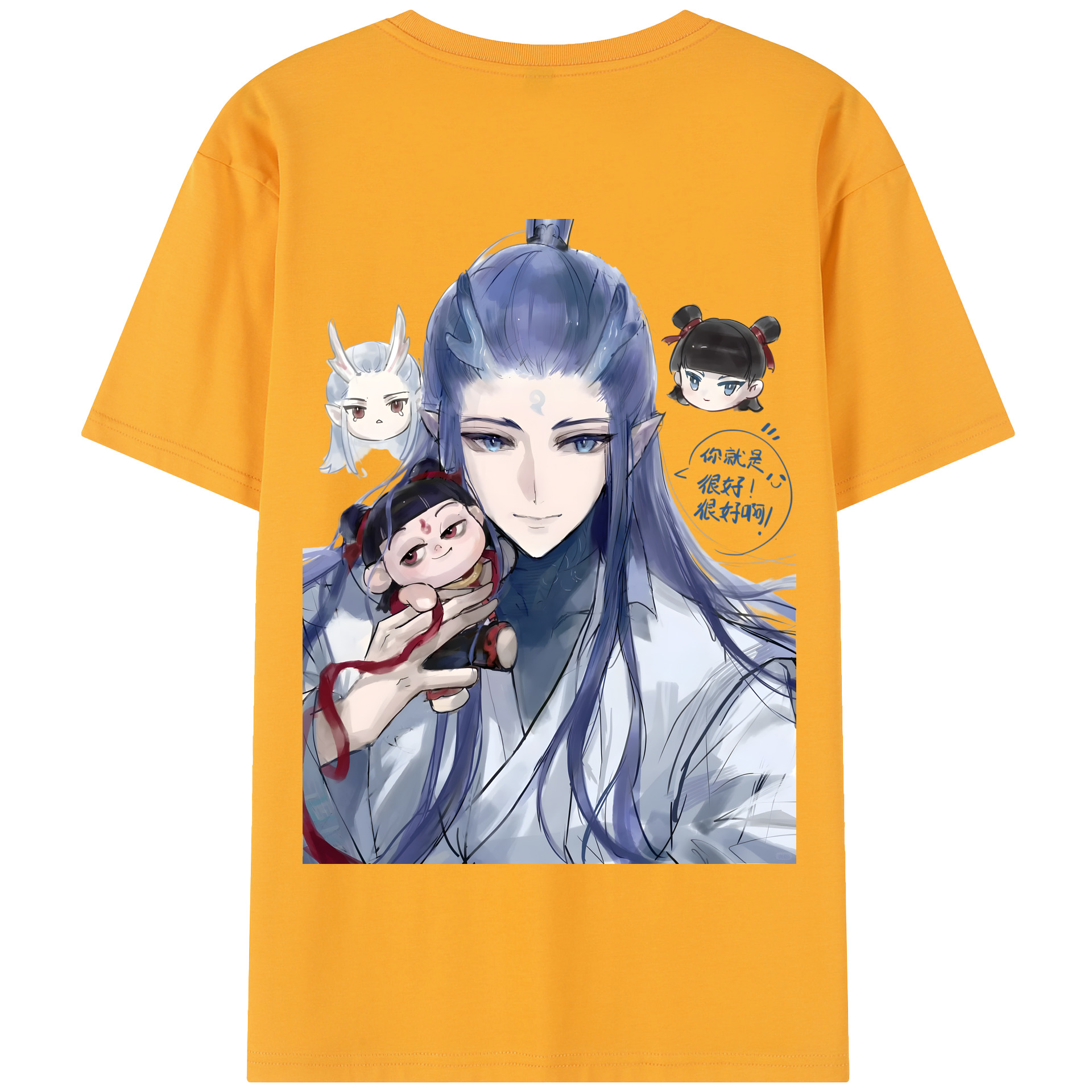 （画像用） Ne Zha 2 ナタ 魔童の大暴れ 綿100％半袖Tシャツ（背面プリント）