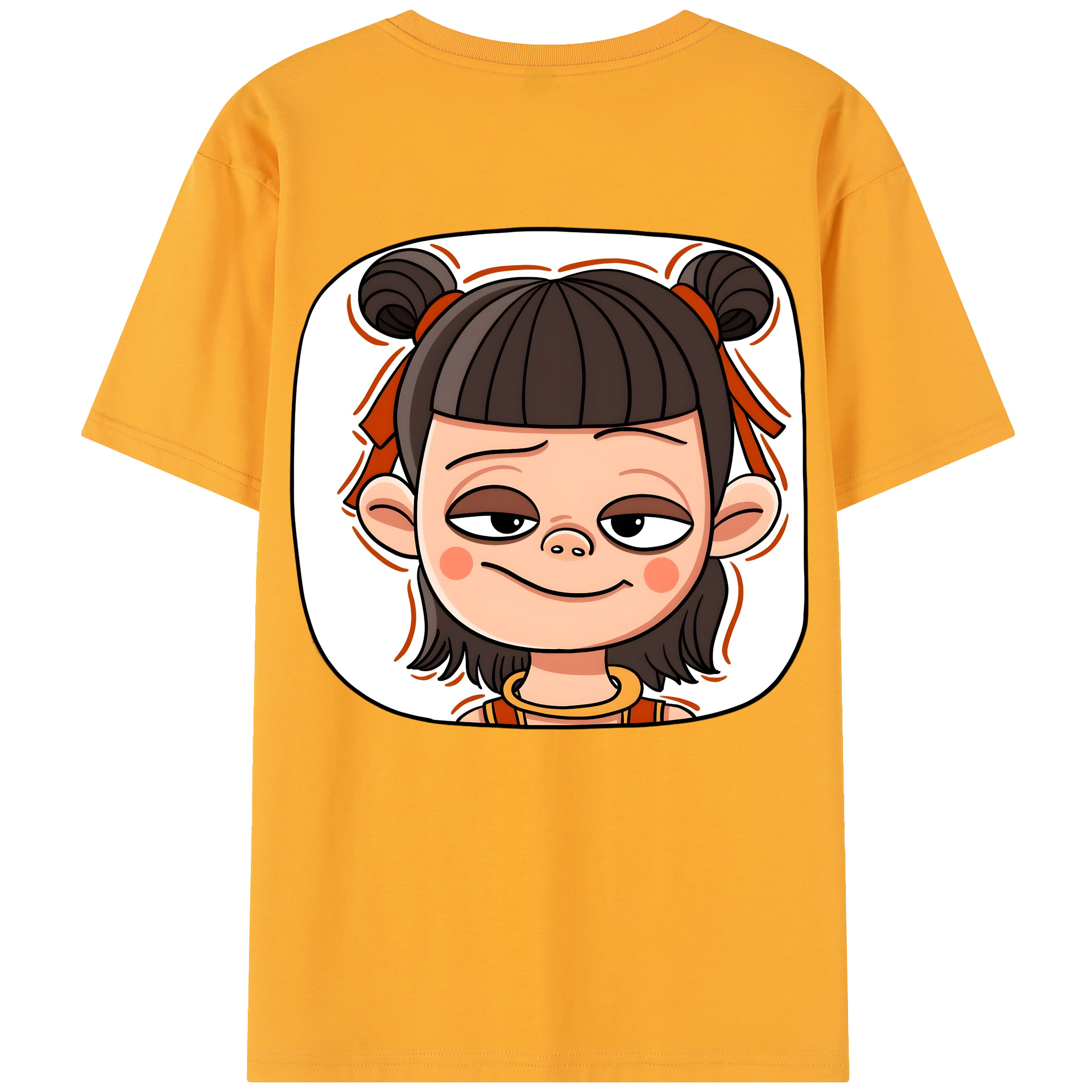 （画像用） Ne Zha 2 ナタ 魔童の大暴れ 綿100％半袖Tシャツ（背面プリント）